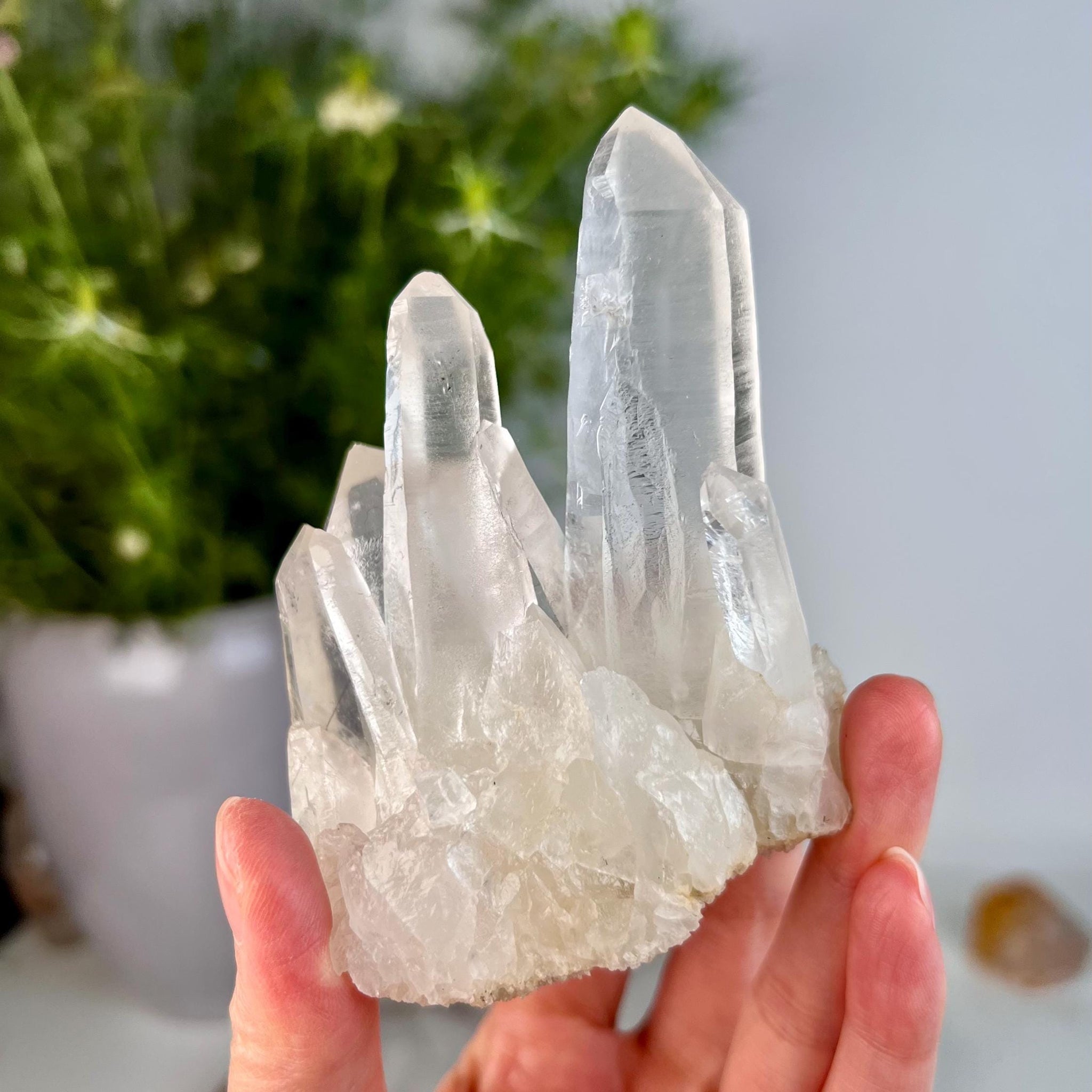 Grade AA Natural Quartz Cluster with Inclusions from Diamantina, Brazil | Black Rutile | QL01, 199g