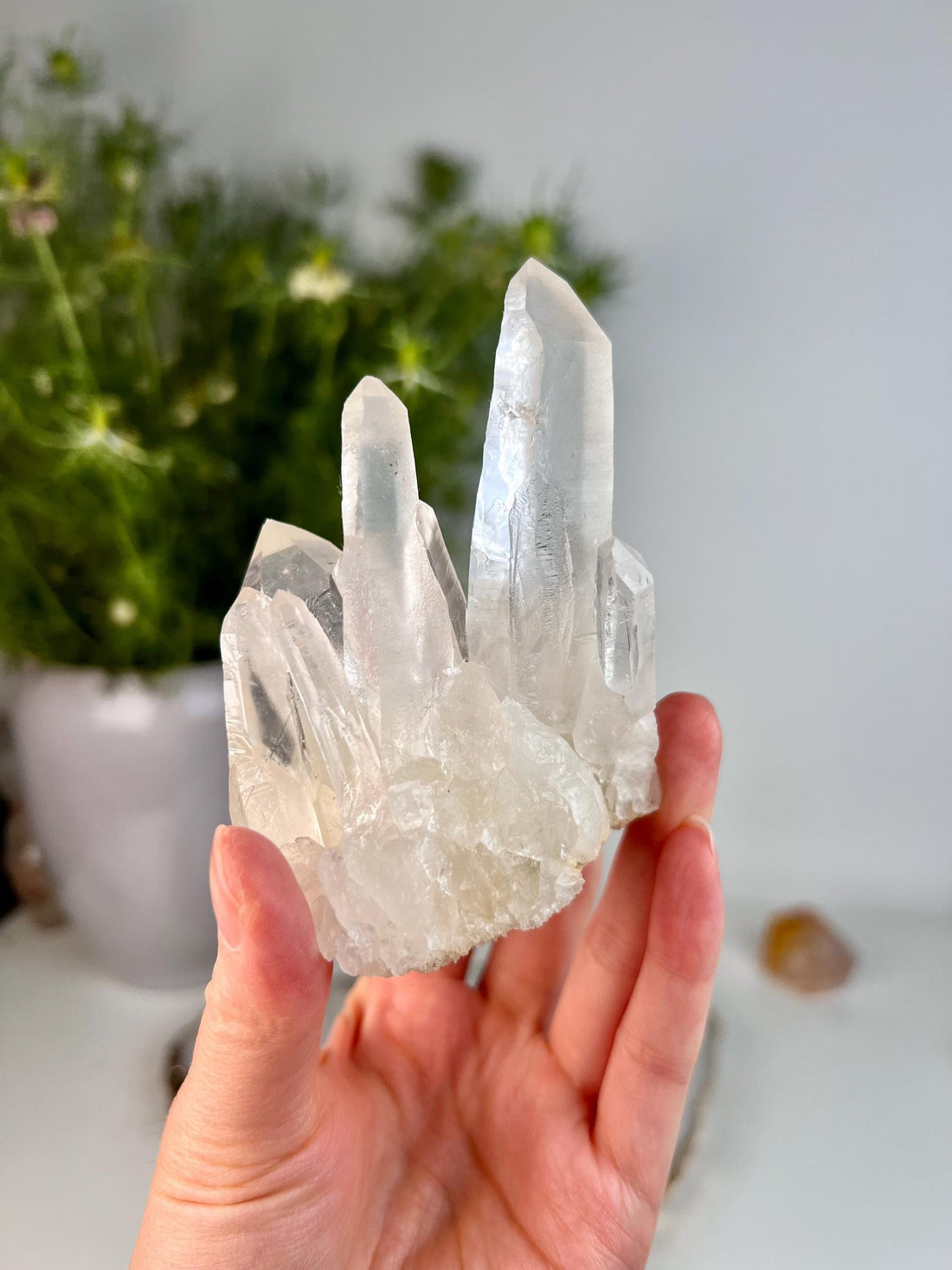 Grade AA Natural Quartz Cluster with Inclusions from Diamantina, Brazil | Black Rutile | QL01, 199g