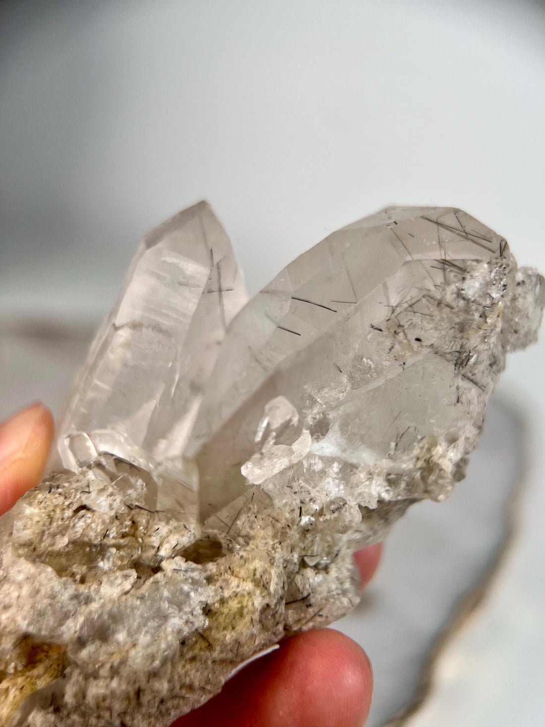 Grade A+ Natural Quartz Cluster with Inclusions from Diamantina, Brazil | Lodolite • Iron • Black Rutile | QL10, 146g