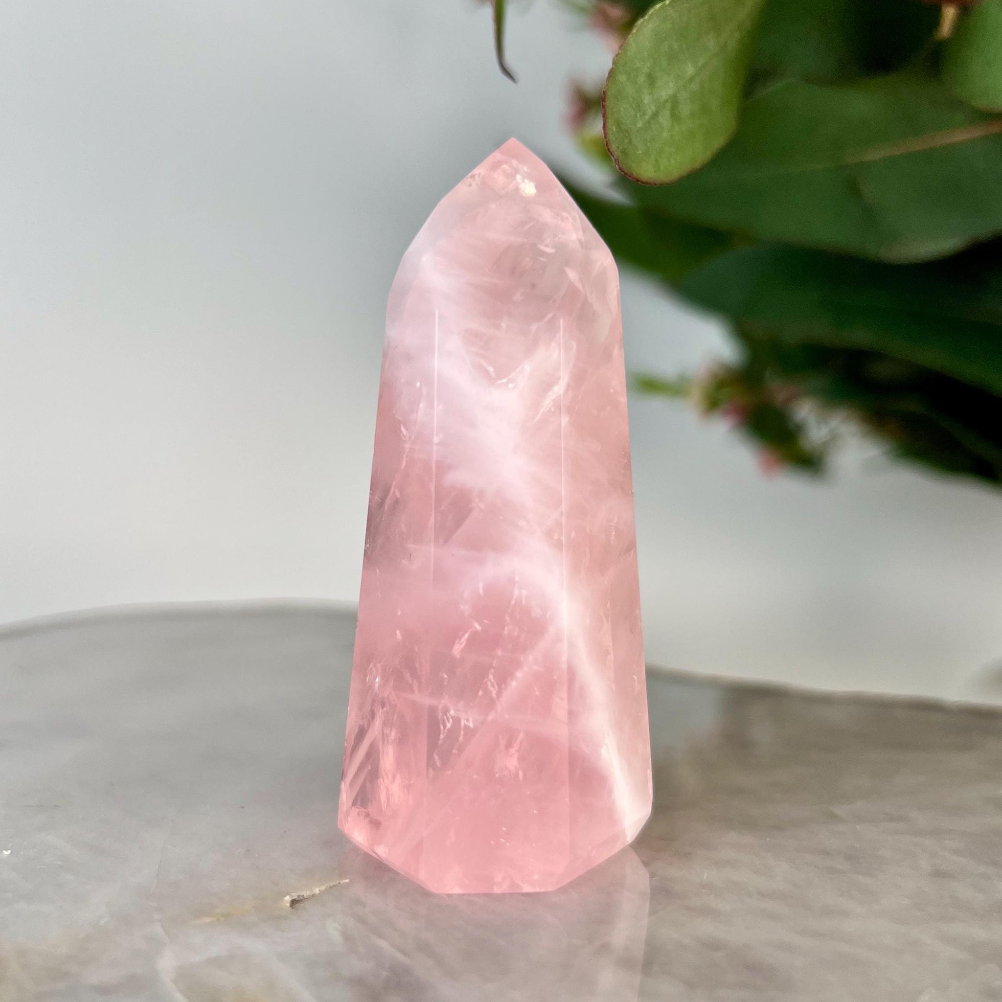 Grade AA Natural Rose Quartz Tower – Emotional Healing & Self-Love Crystal, from Bahia, Brazil RC05, 81g
