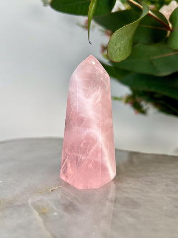 Grade AA Natural Rose Quartz Tower – Emotional Healing & Self-Love Crystal, from Bahia, Brazil RC05, 81g