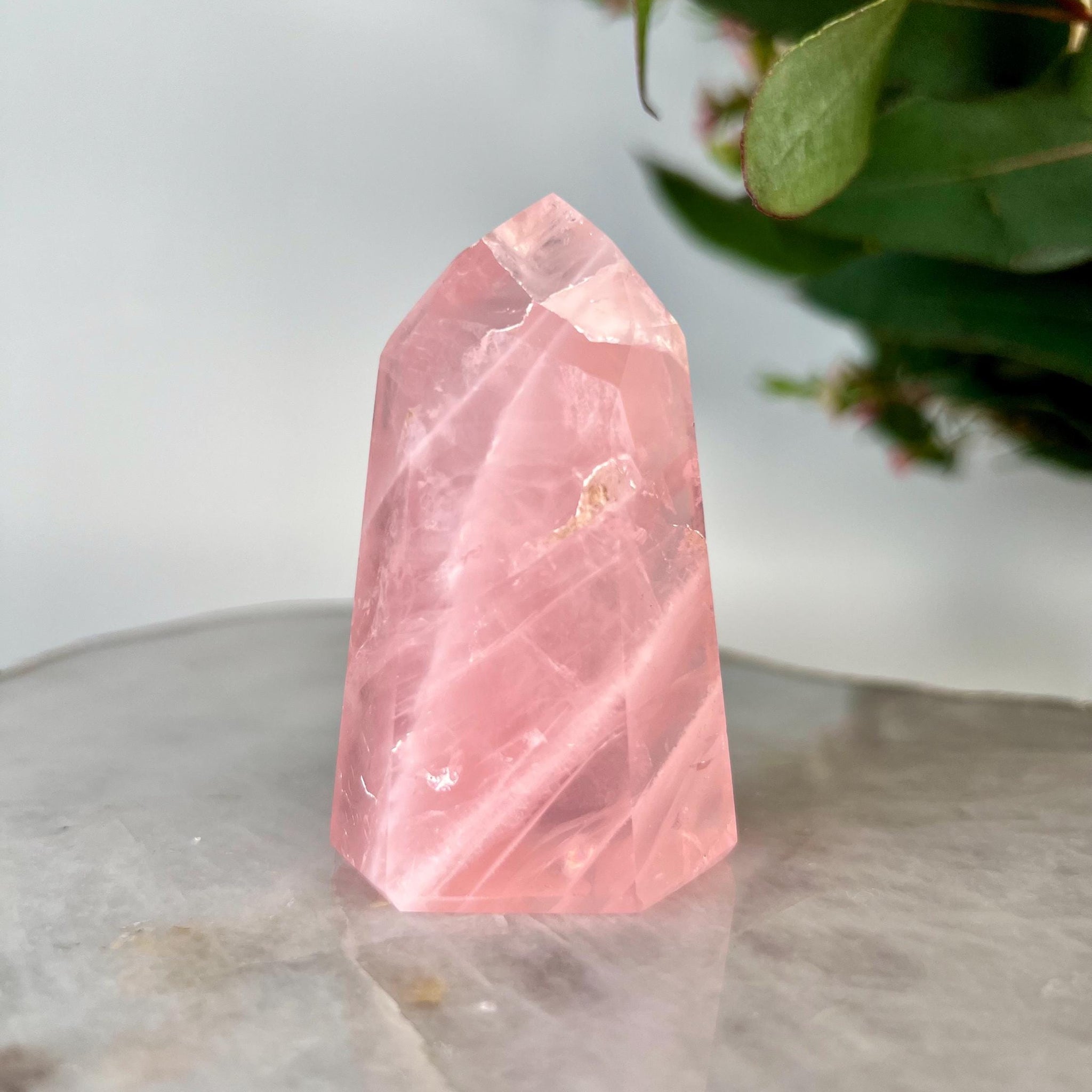 Grade AA Natural Rose Quartz Tower – Emotional Healing & Self-Love Crystal, from Bahia, Brazil RC07, 115g