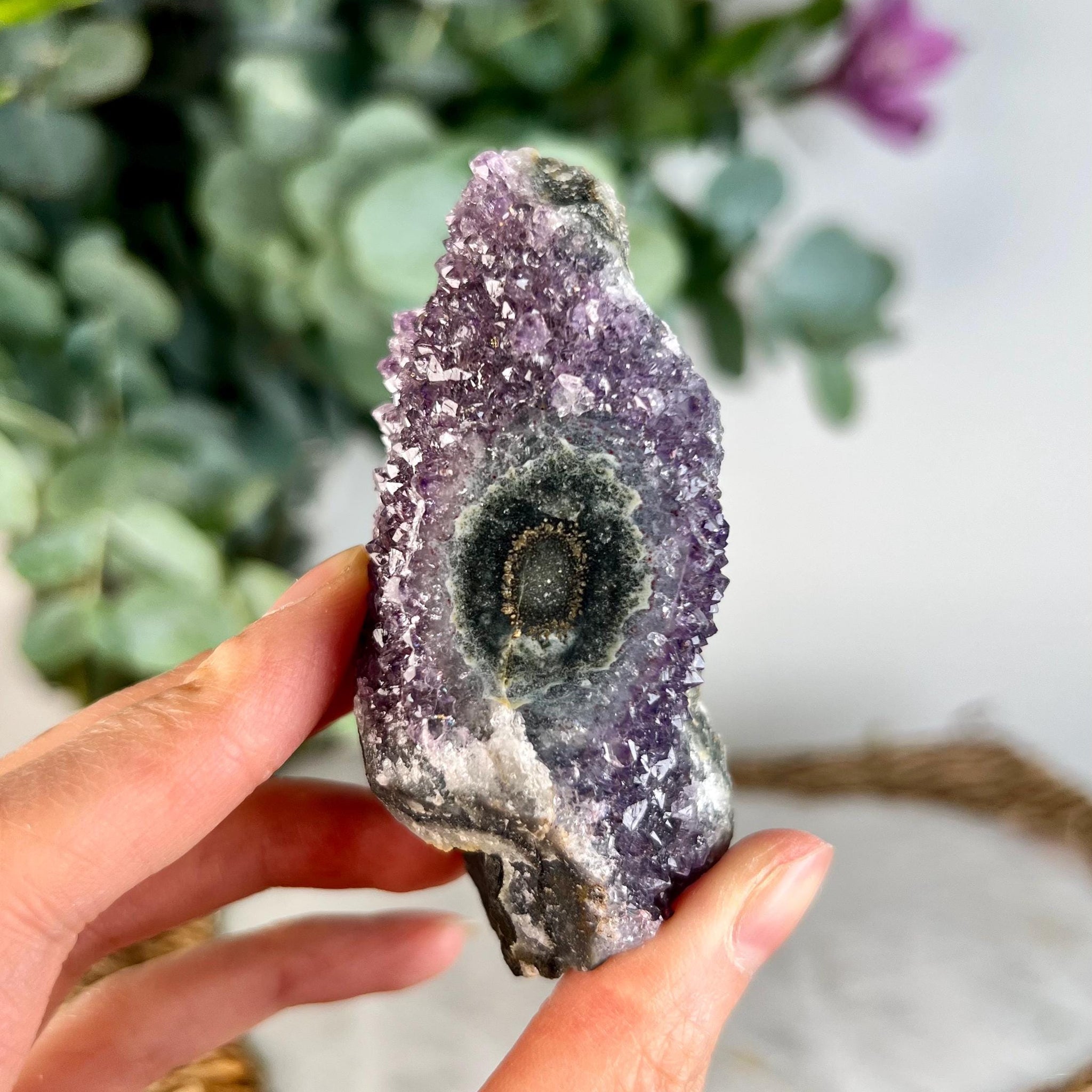 Grade AA Natural Amethyst Jasper Stalactite from Uruguay – Unique Formation, High-Energy Healing Crystal - US122, 92g