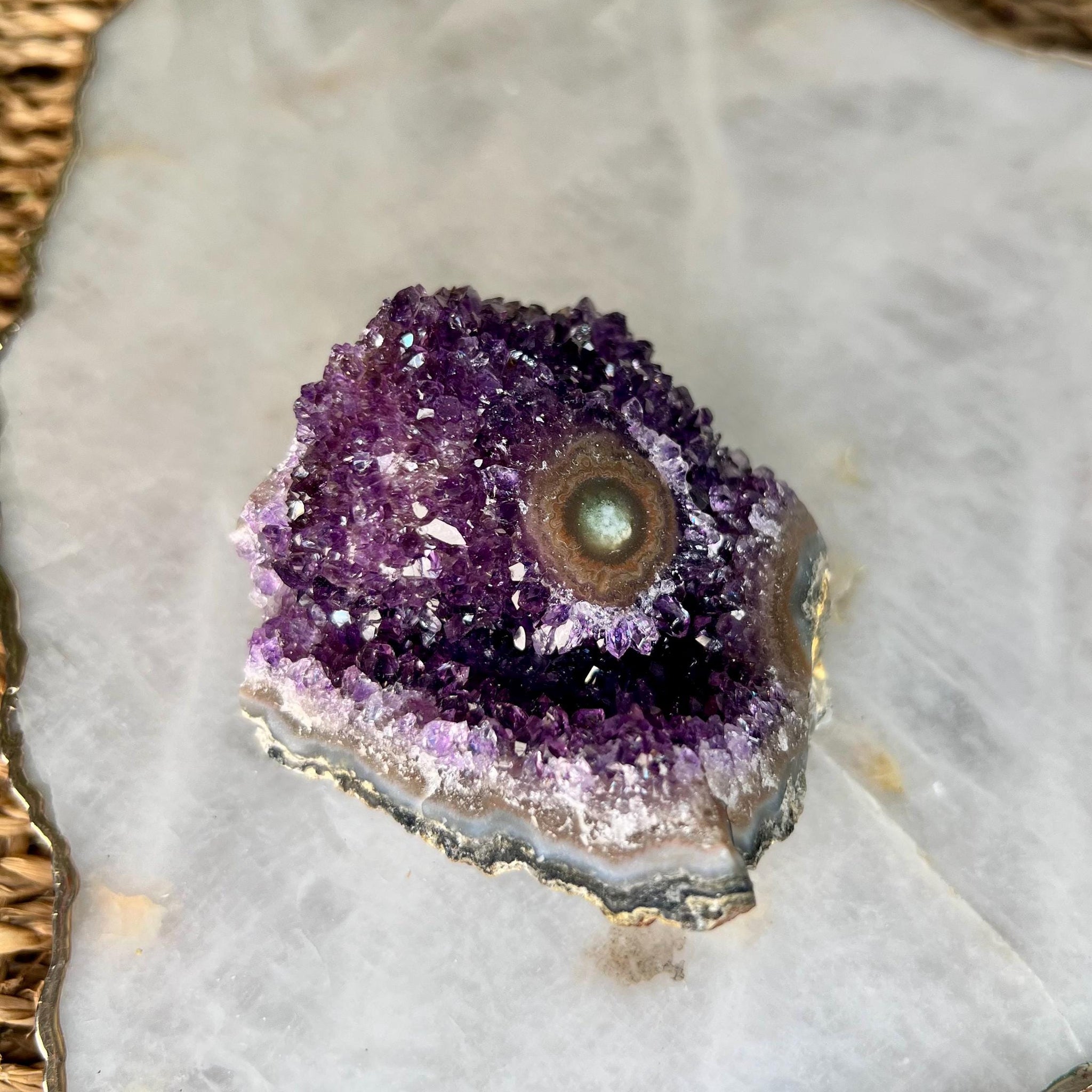 Grade AA+ Natural Amethyst Jasper Stalactite from Uruguay – Unique Formation, High-Energy Healing Crystal - US123, 150g