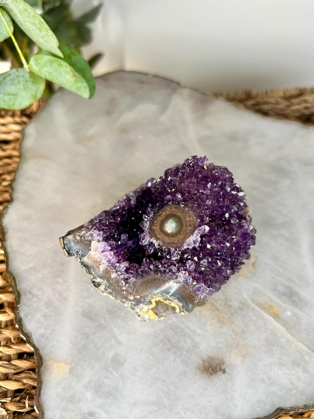 Grade AA+ Natural Amethyst Jasper Stalactite from Uruguay – Unique Formation, High-Energy Healing Crystal - US123, 150g
