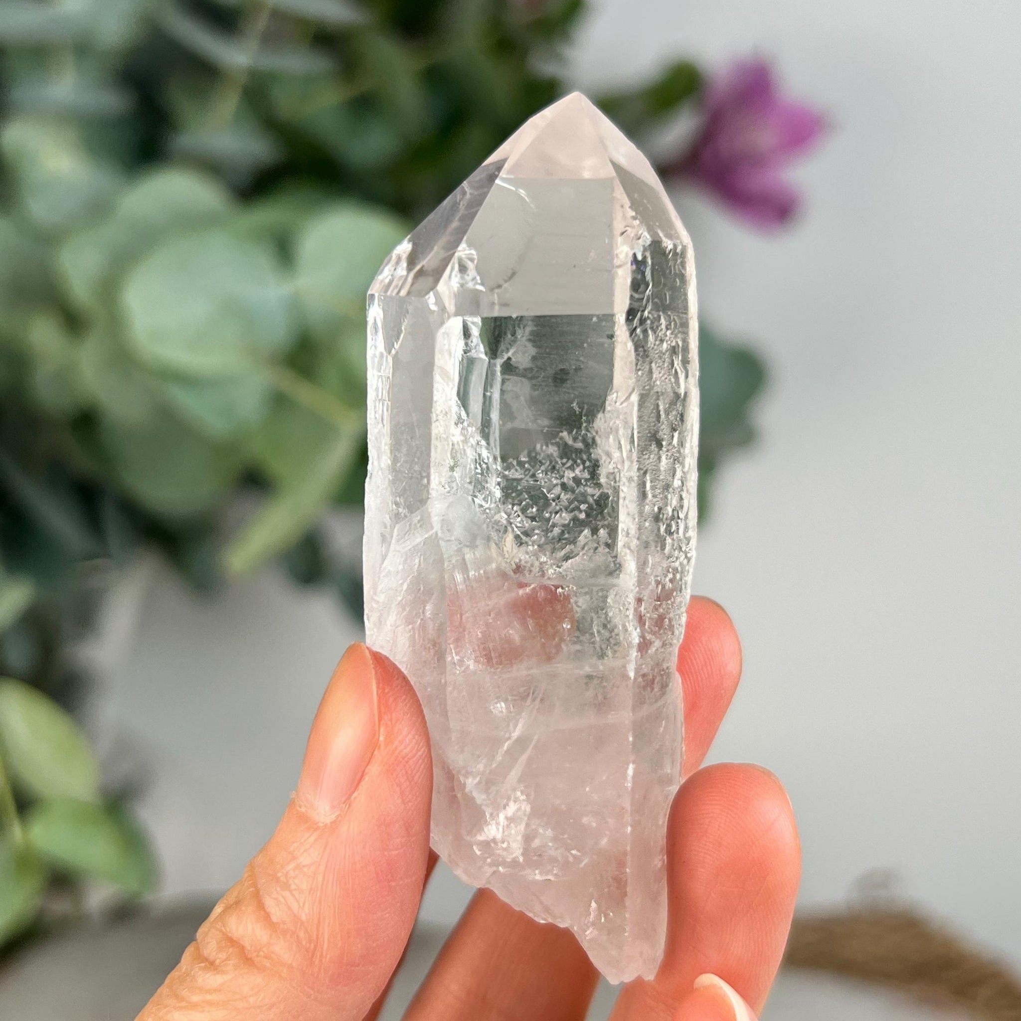Grade AA Natural Etched Clear Quartz Point - Self-Healed Masterpiece of Clarity and Resilience QPC32, 81g