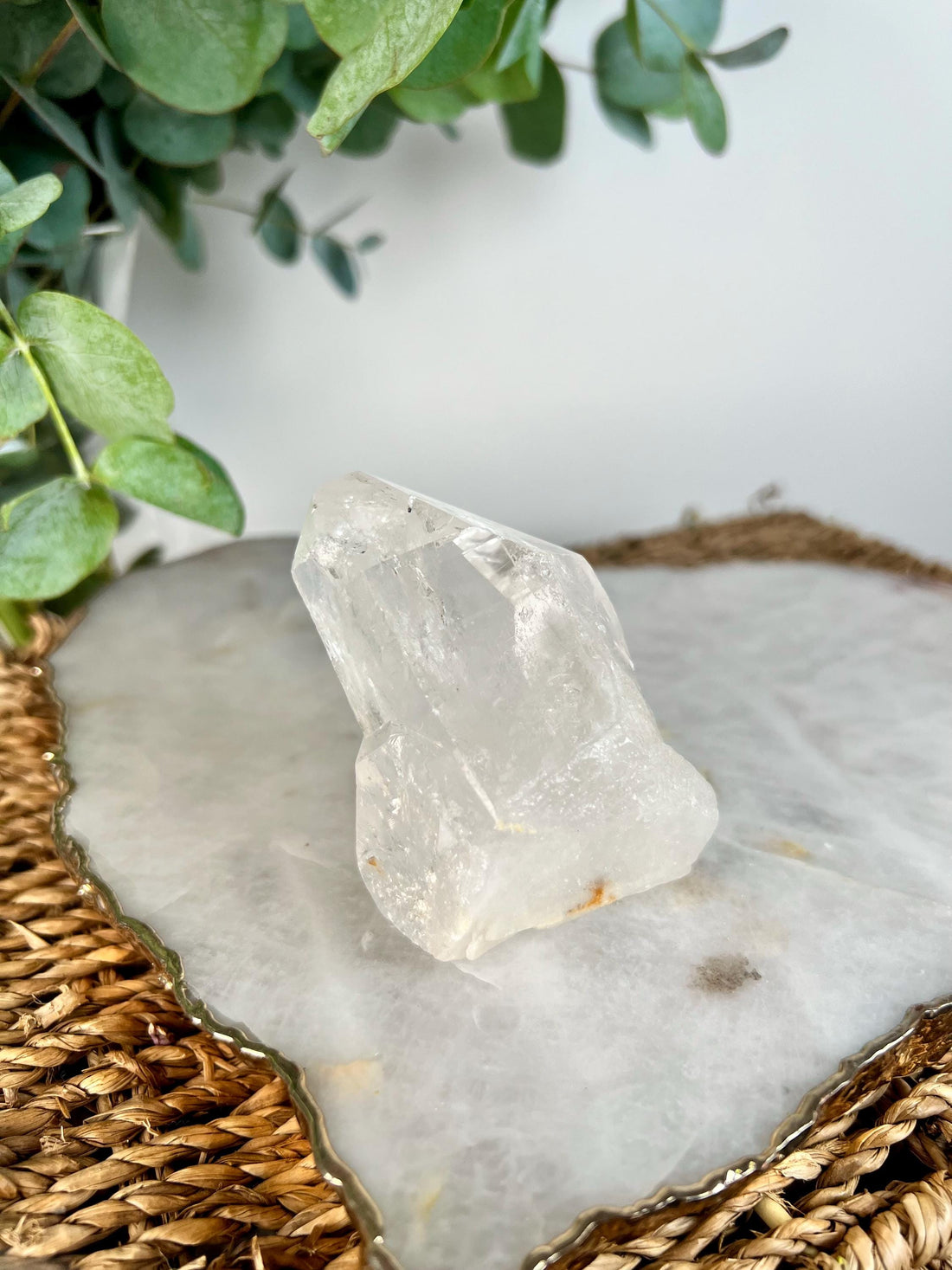 Grade AA Natural Etched Clear Quartz Point - A Beacon of Pure Energy and Insight QPC01, 203g