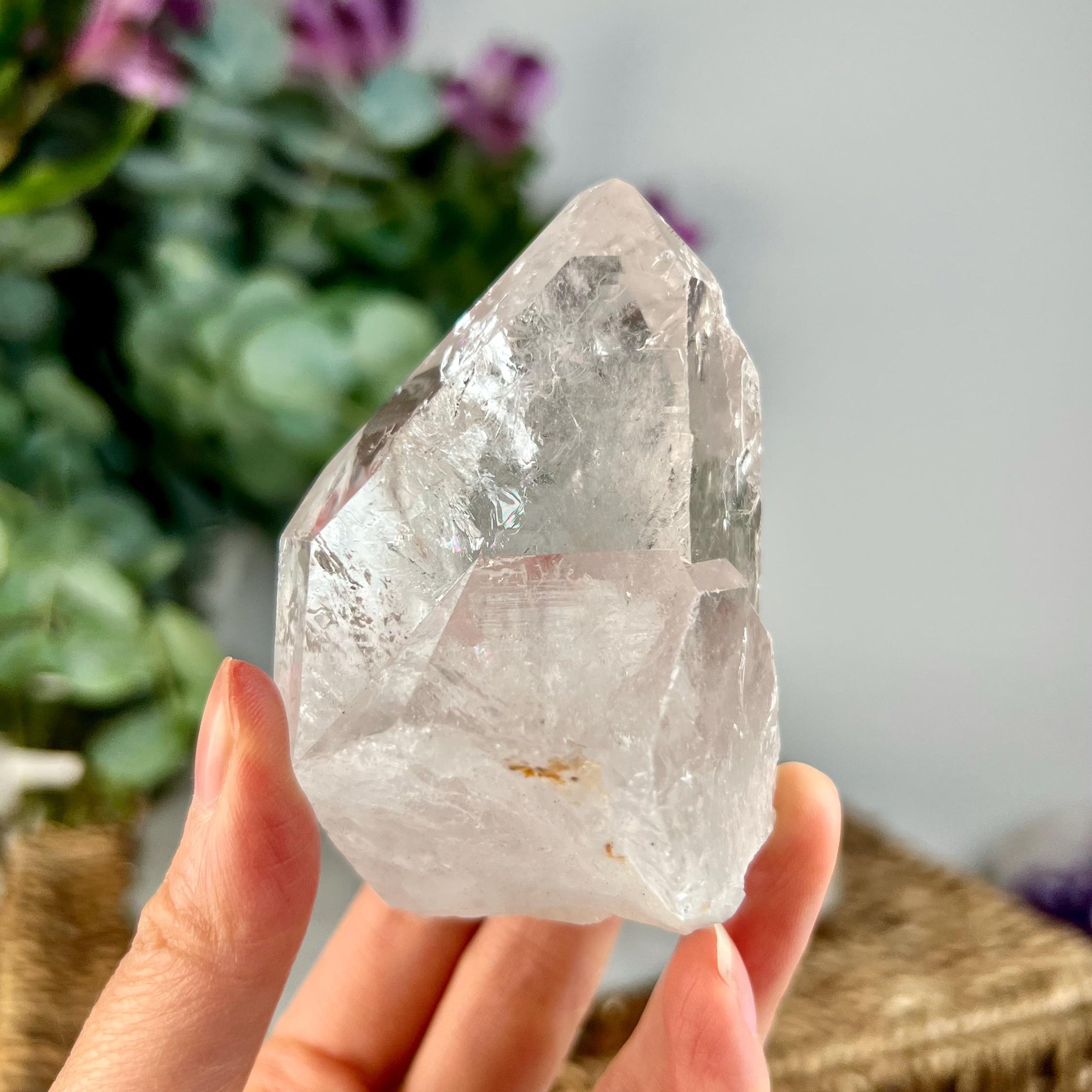 Grade AA Natural Etched Clear Quartz Point - A Beacon of Pure Energy and Insight QPC01, 203g