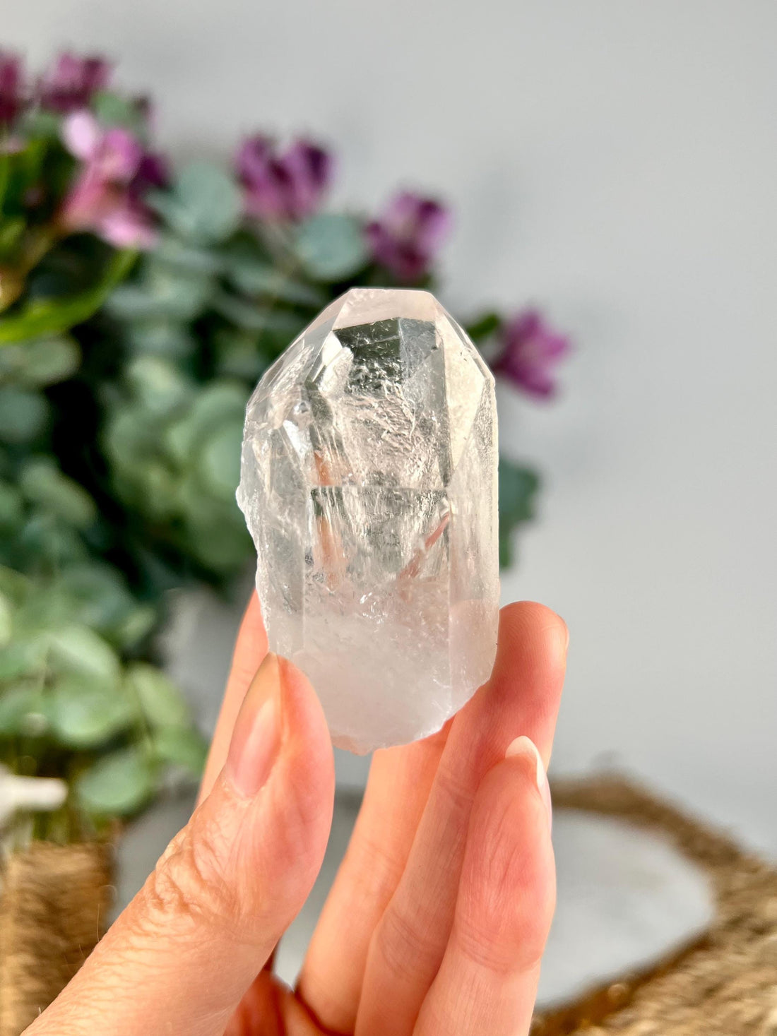 Grade AA Natural Etched Clear Quartz Point - Self-Healed, Master Healer, Clarity and Resilience QPC38, 67g