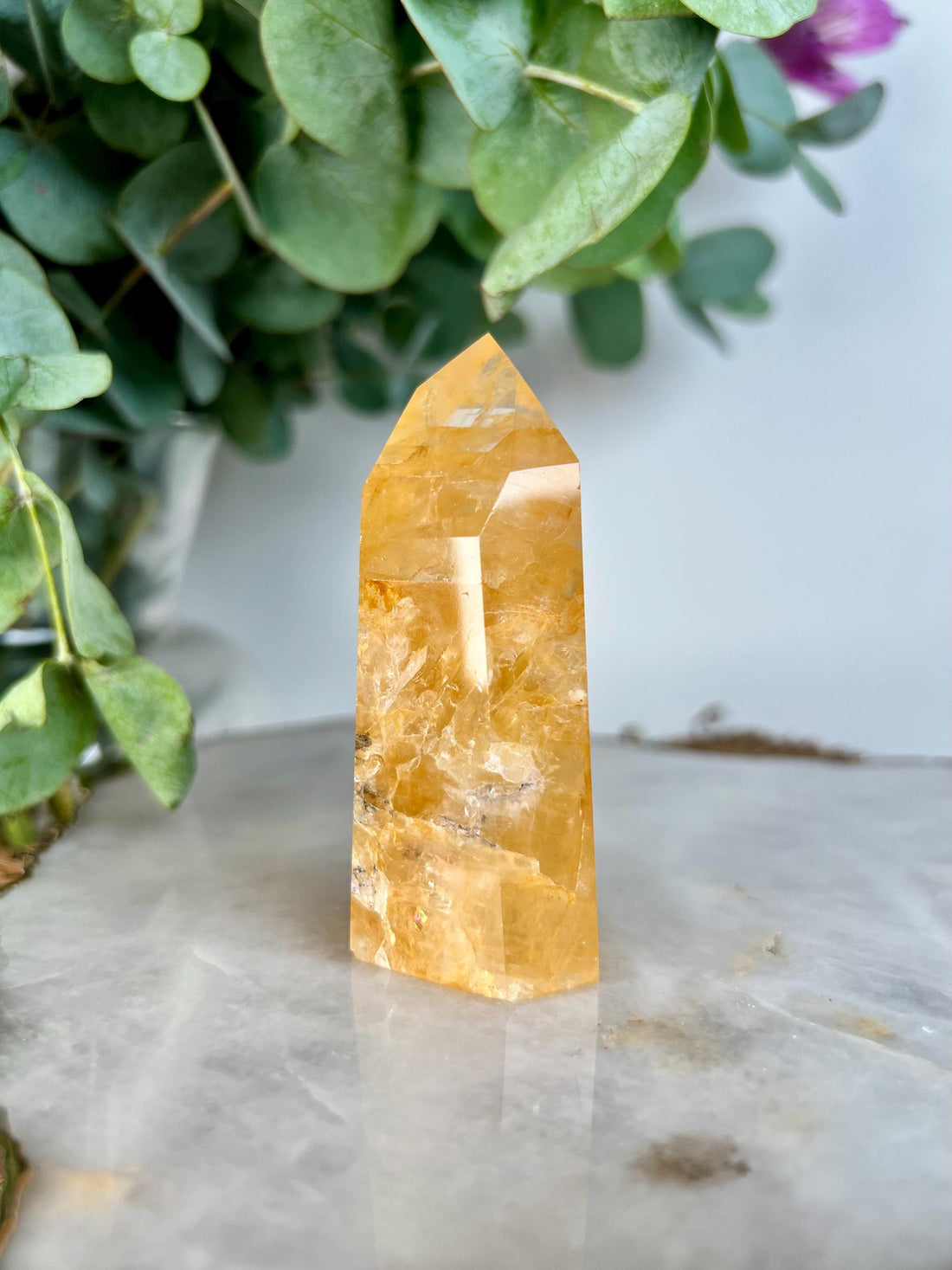 Grade AA Golden Healer Tower - Natural Hematoid Quartz for Ultimate Healing, Abundance, and High Energy Frequency GHC54, 120g