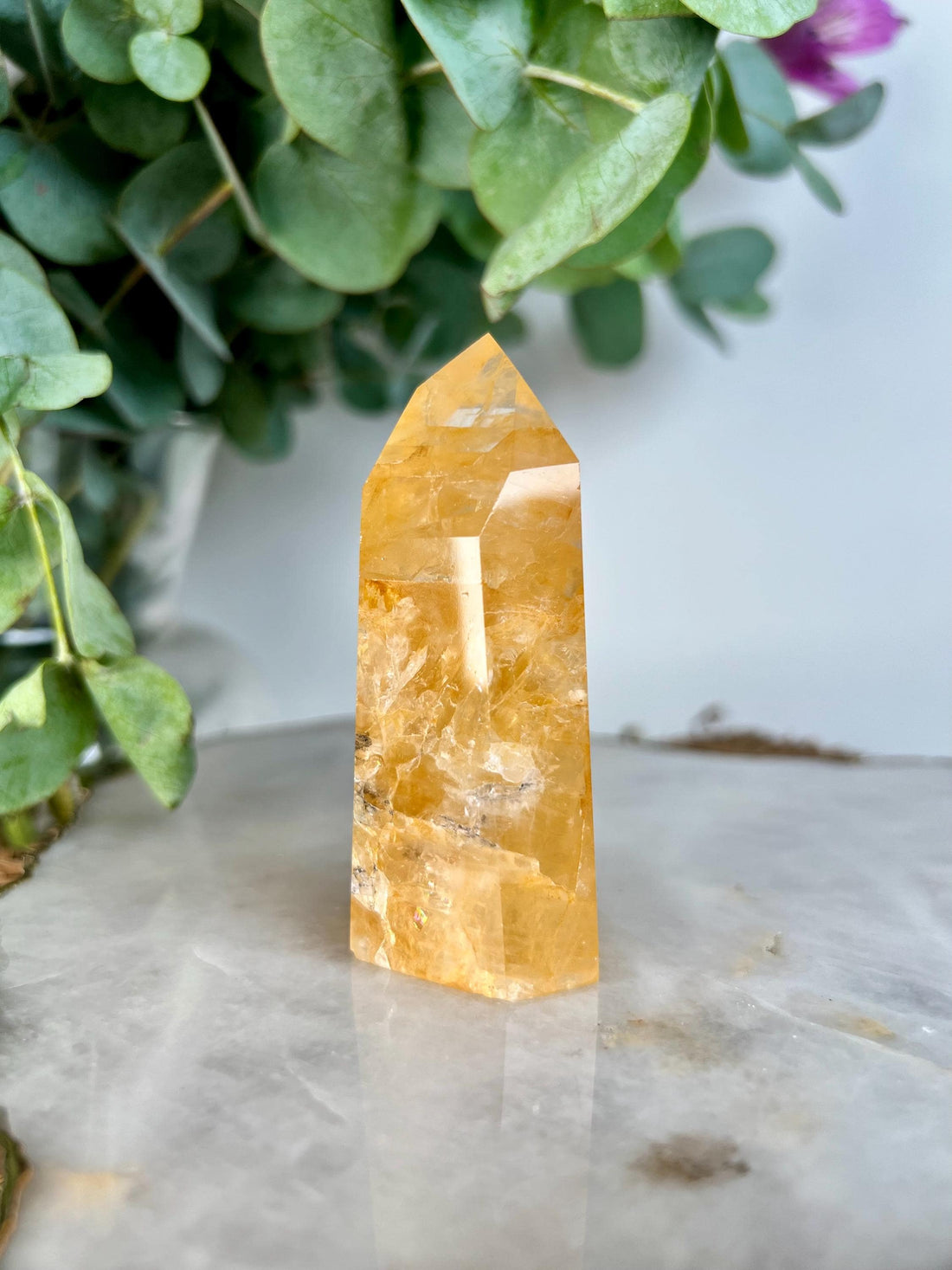Grade AA Golden Healer Tower - Natural Hematoid Quartz for Ultimate Healing, Abundance, and High Energy Frequency GHC54, 120g