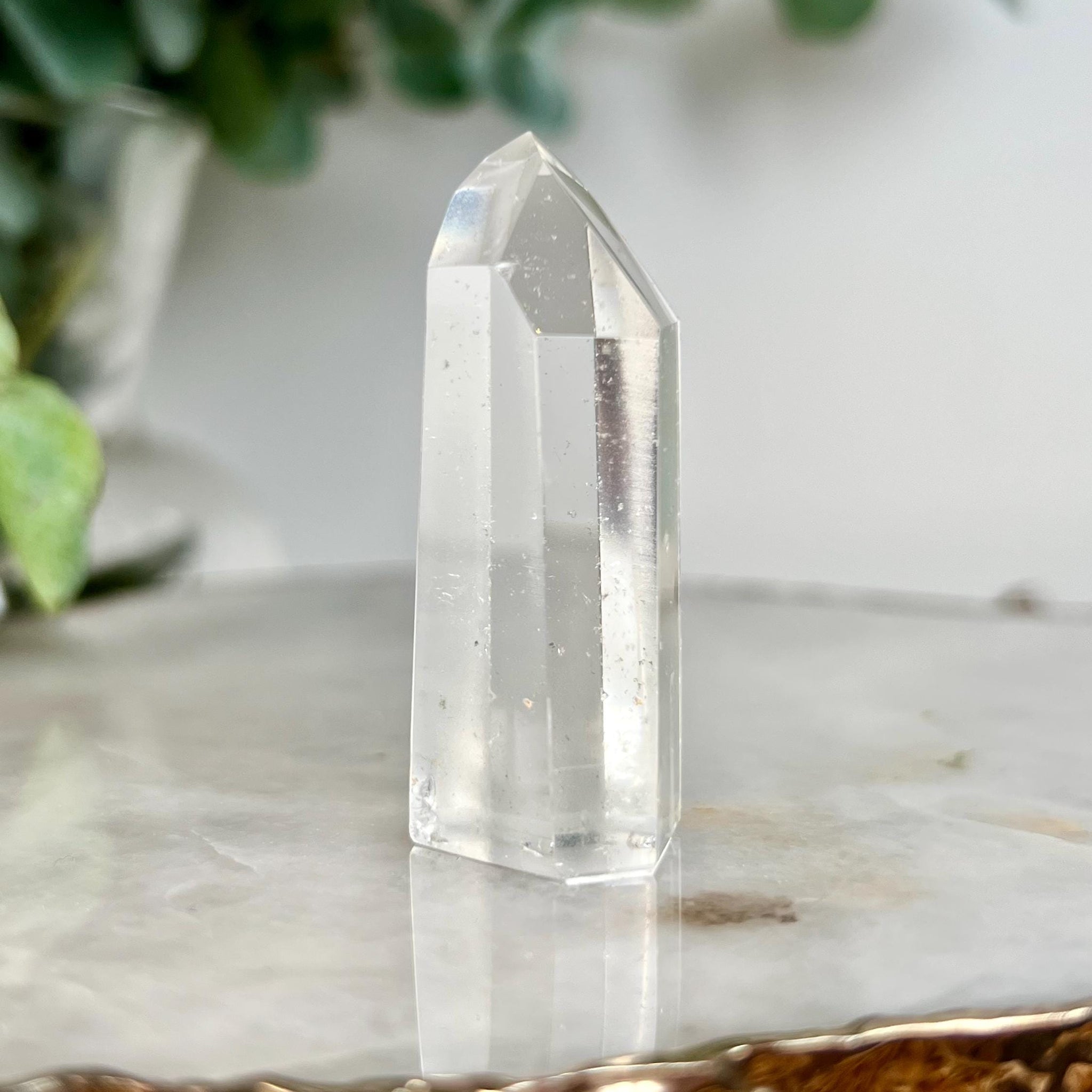 Grade AA+ Clear Quartz Tower with Chlorite from Brazil,Ethically Sourced for Flood Relief | Minor Polish Imperfections 15-32g