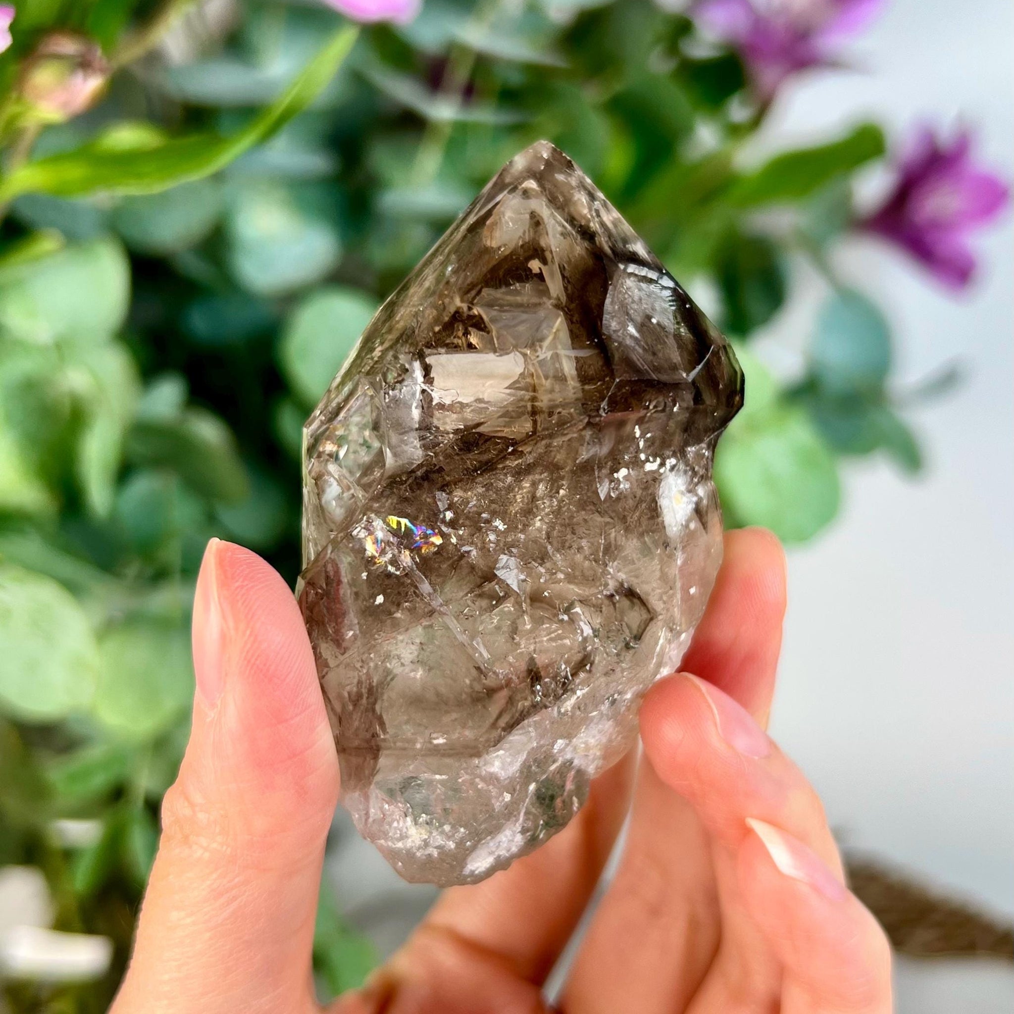 Grade AAA Elestial Smoky Quartz | Natural High-Vibe Formation from Araçuai, Brazil | Unique & Powerful 110g, SEH06