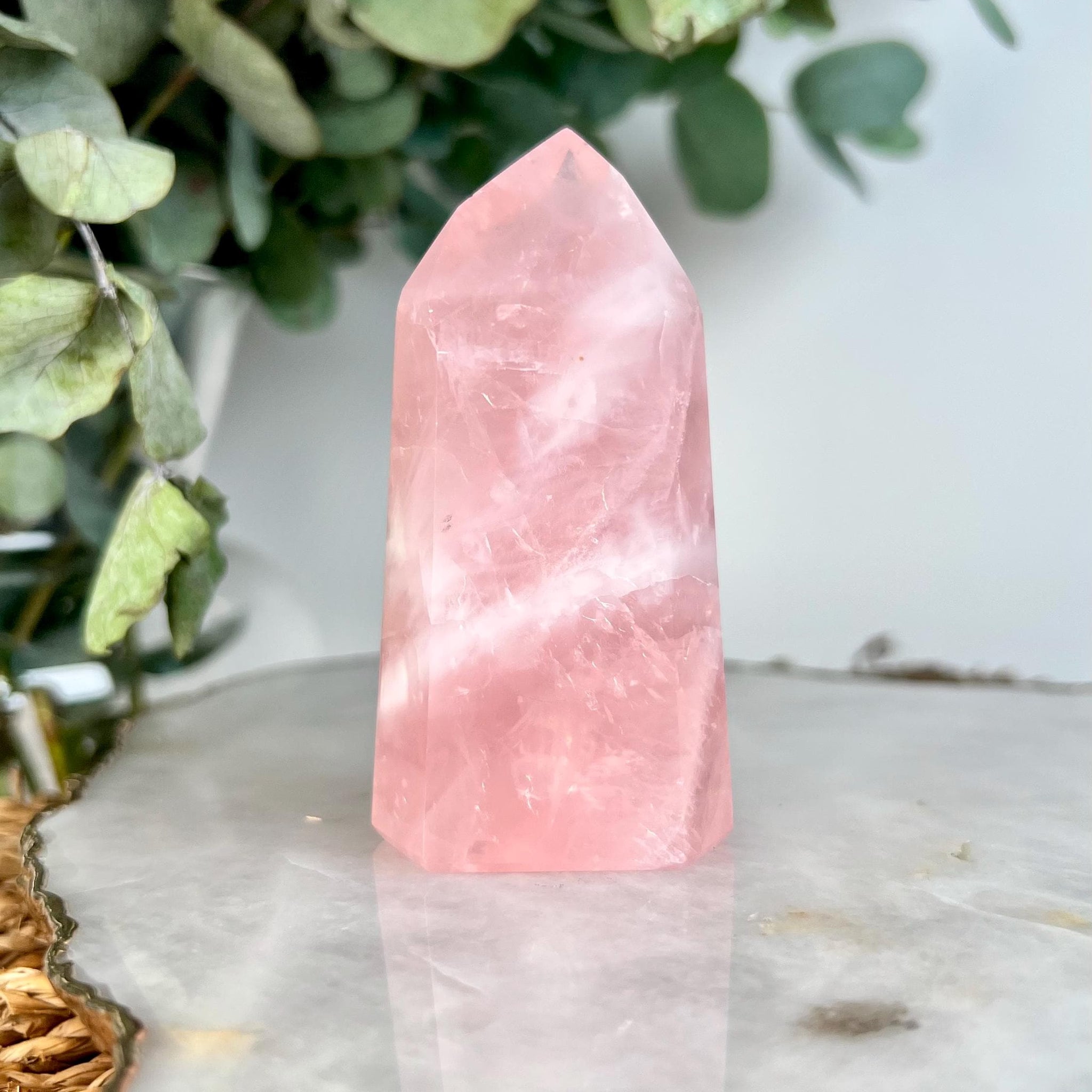 Grade AA+ Natural Rose Quartz Tower – Emotional Healing & Self-Love Crystal, from Bahia, Brazil RC15, 148g