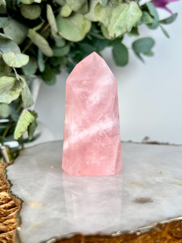 Grade AA+ Natural Rose Quartz Tower – Emotional Healing & Self-Love Crystal, from Bahia, Brazil RC15, 148g