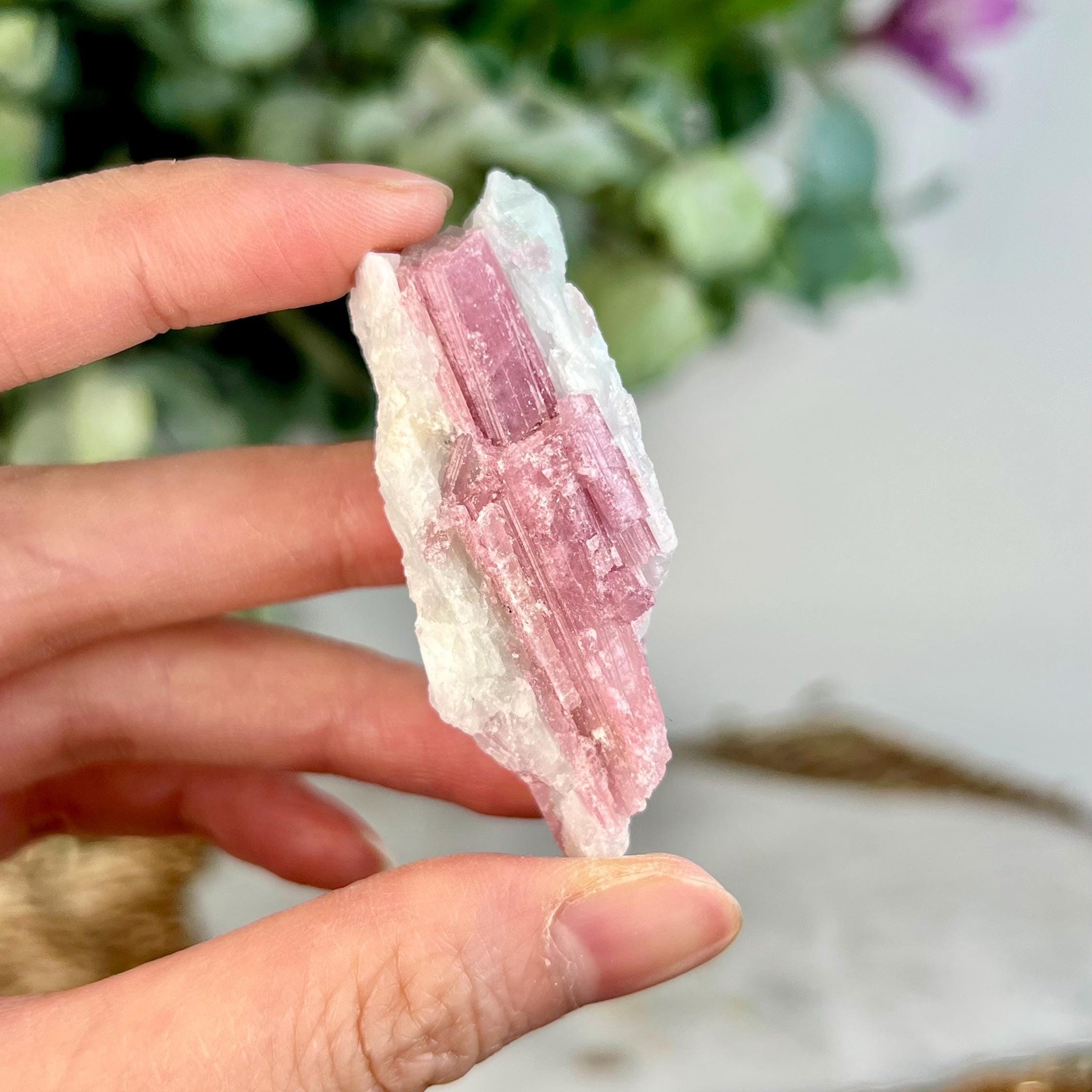 Grade AA Natural Pink Tourmaline on Aquamarine, A Harmonious Blend of Love and Serenity PTC53, 26g