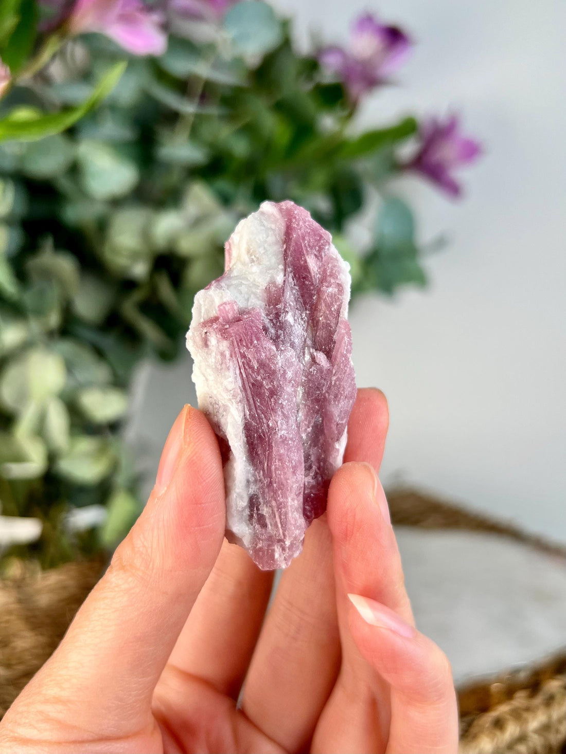 Grade AA Natural Pink Tourmaline on Aquamarine, A Harmonious Blend of Love and Serenity PTC54, 42g