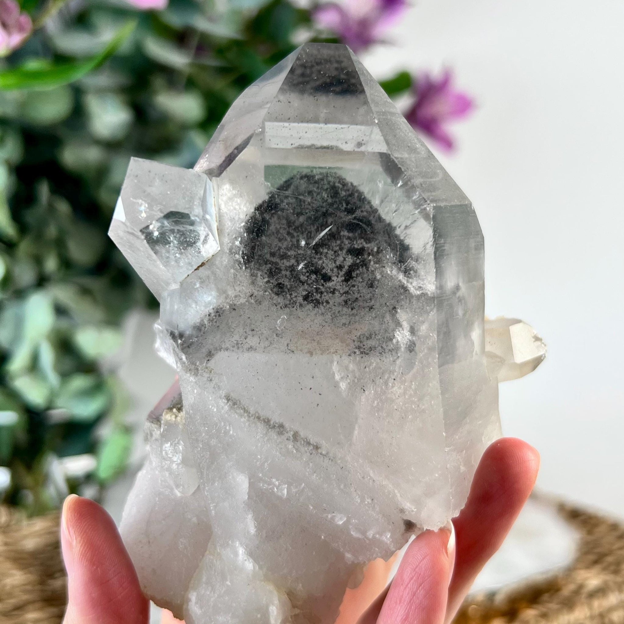 Grade AA Natural Black Phantom Lemurian Quartz | Raw Crystal from Alegre Mine, Sento Sé, Bahia | Rare & High Energy, BLH01, 430g