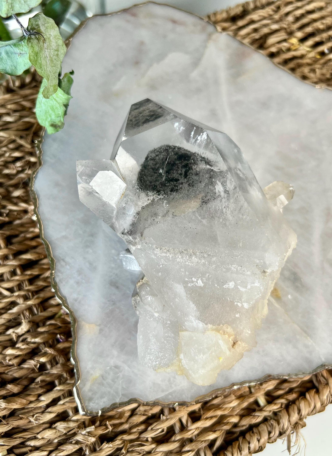 Grade AA Natural Black Phantom Lemurian Quartz | Raw Crystal from Alegre Mine, Sento Sé, Bahia | Rare & High Energy, BLH01, 430g