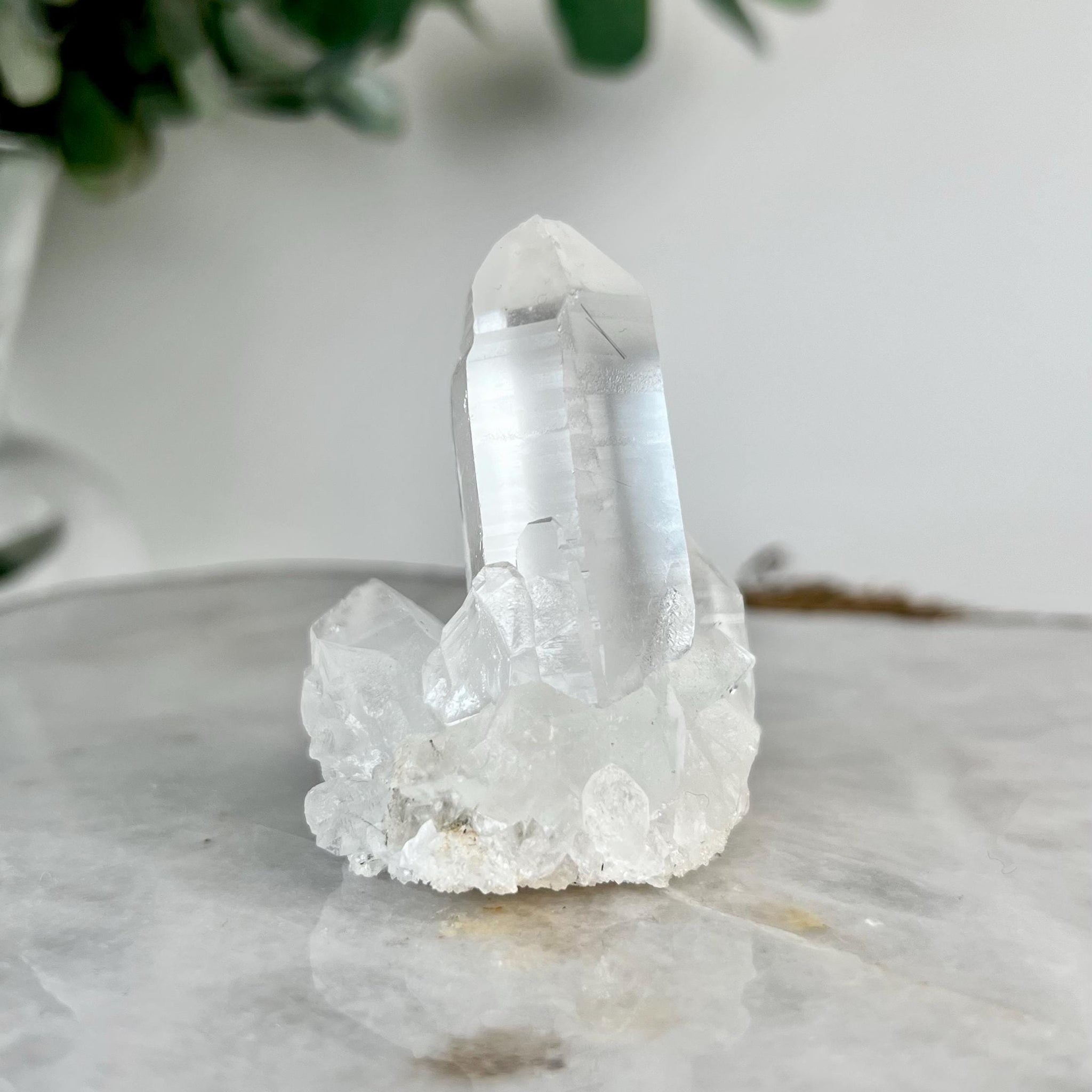 Grade A+ Natural Clear Quartz Cluster with Black Rutile from Diamantina, 80g, CC13