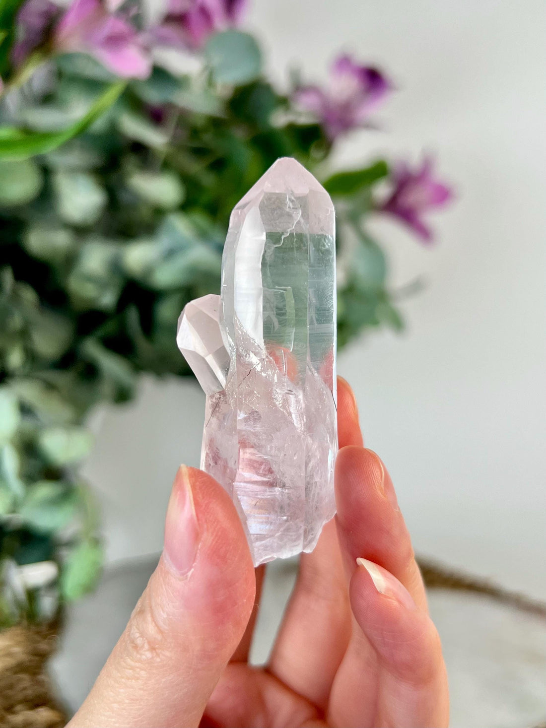 Grade AA Natural Clear Quartz Cluster with fine Black Rutile from Diamantina, 37g, CC17