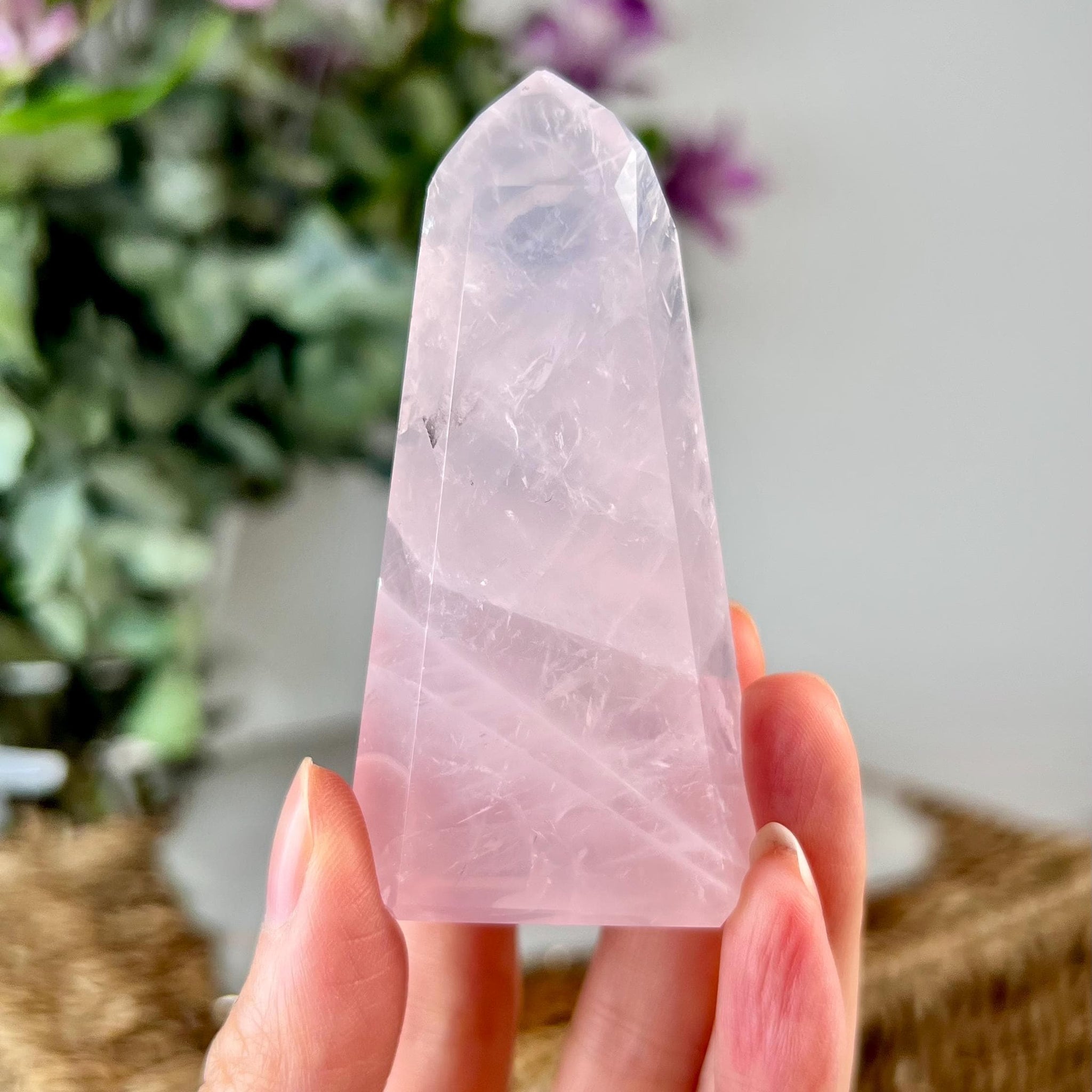 Grade AA Natural Rose Quartz Tower – Emotional Healing & Self-Love Crystal, from Bahia, Brazil RC19, 73g DISCOUNTED for minor imperfections