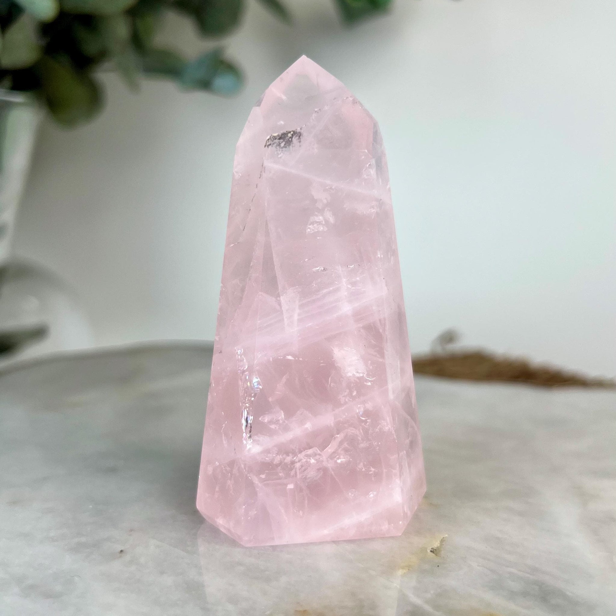 Grade AA+ Natural Rose Quartz Tower – Emotional Healing & Self-Love Crystal, from Bahia, Brazil RC20, 101g