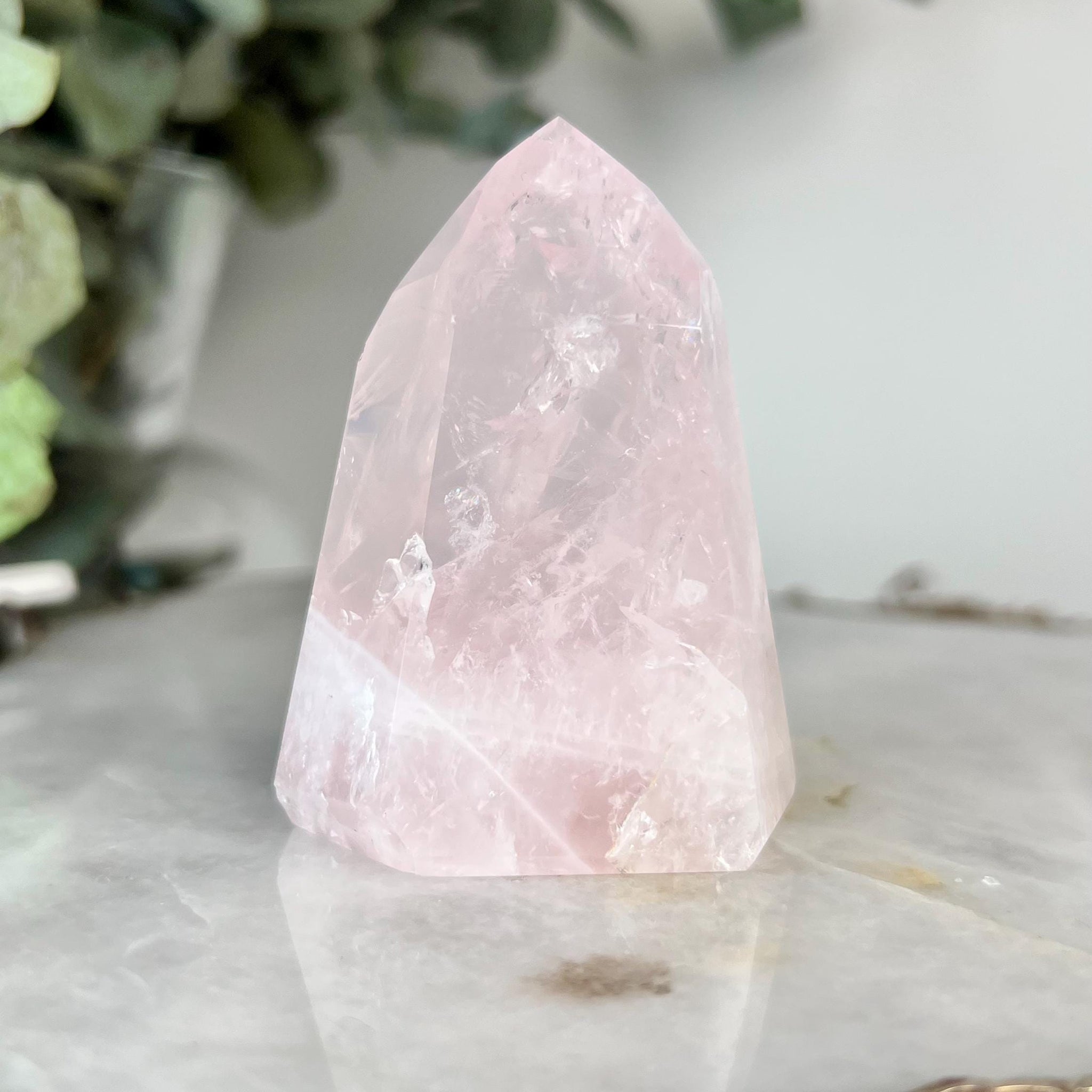 Grade AA+ Natural Rose Quartz Tower – Emotional Healing & Self-Love Crystal, from Bahia, Brazil RC24, 112g