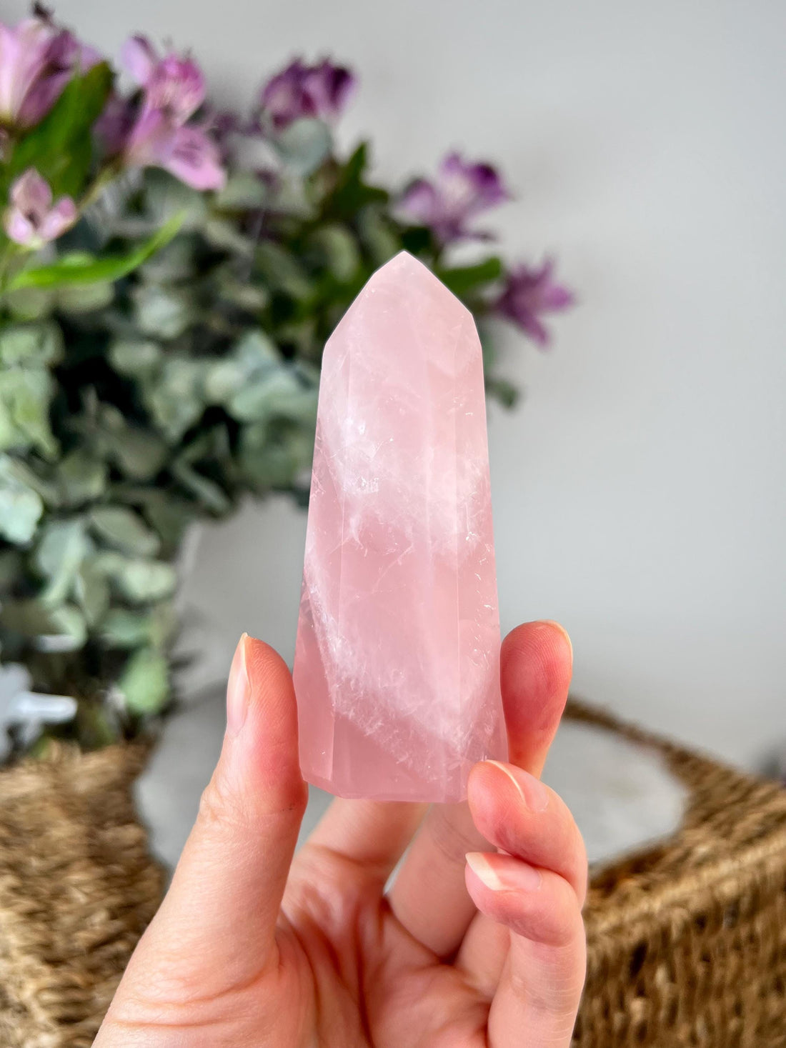Grade AA+ Natural Rose Quartz Tower – Emotional Healing & Self-Love Crystal, from Bahia, Brazil RC25, 109g