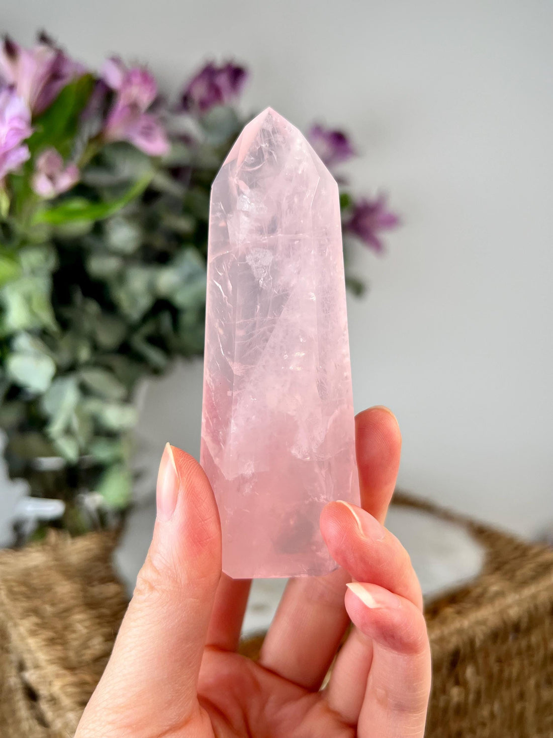 Grade AAA Natural Rose Quartz Tower – Emotional Healing & Self-Love Crystal, from Bahia, Brazil RC26,122g