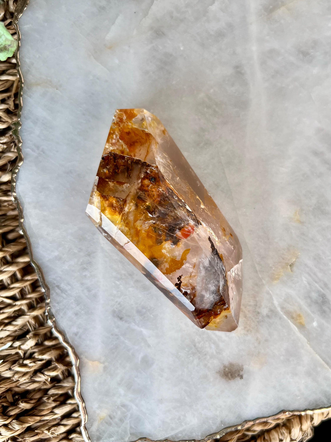 Grade AAA Golden Healer Rose Quartz Freeform with Iron - A Celestial Beacon of Love and Healing, GRC88, 122g