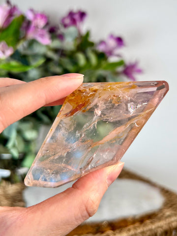 Grade AAA+ Golden Healer Rose Quartz Freeform - A Celestial Beacon of Love and Healing, GRC90, 65g