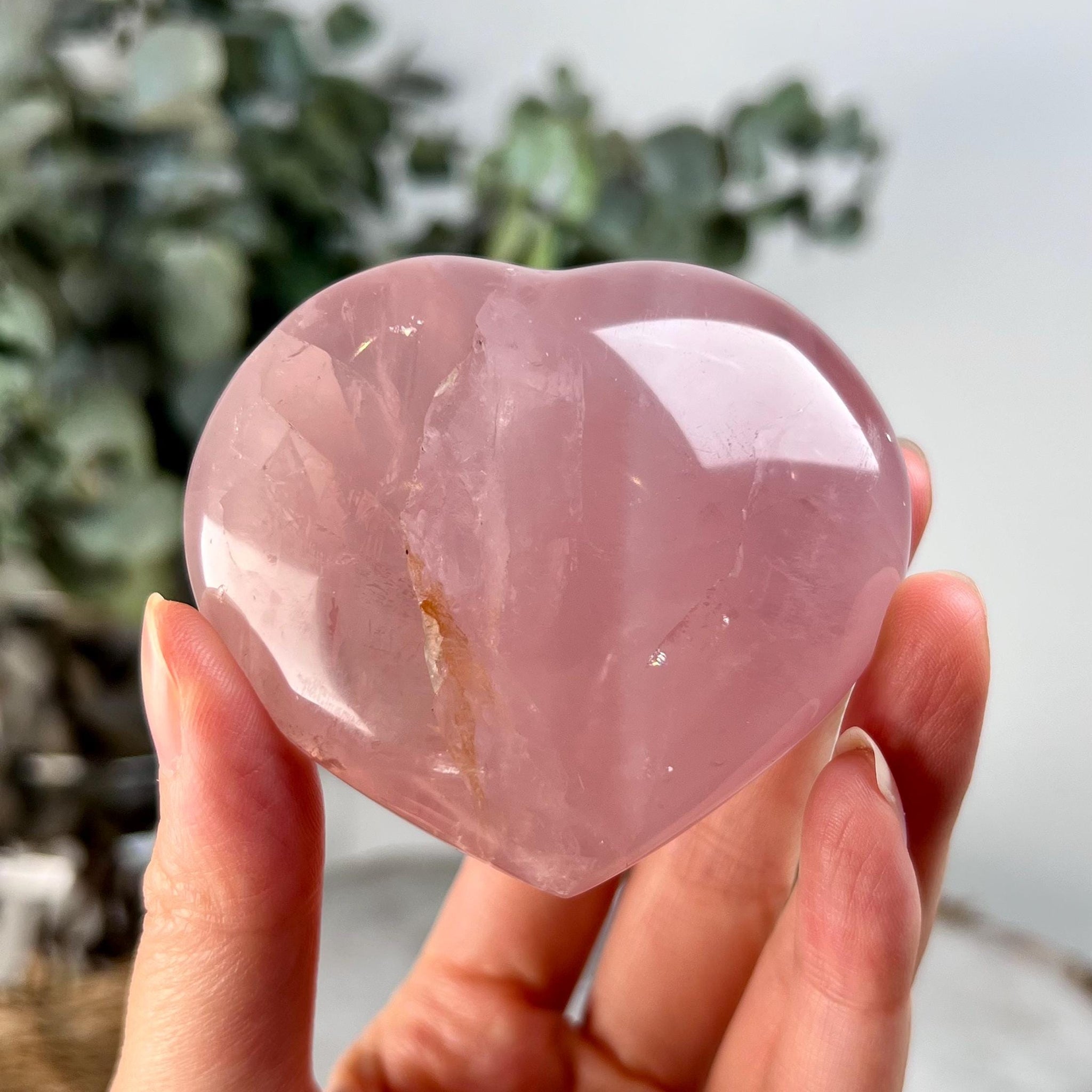 Grade AAA Rose Quartz Heart with Hematoid,  Rainbow & Starlight | High-Vibe Crystal from Madagascar | Love • Healing • Radiance, RH04, 334g