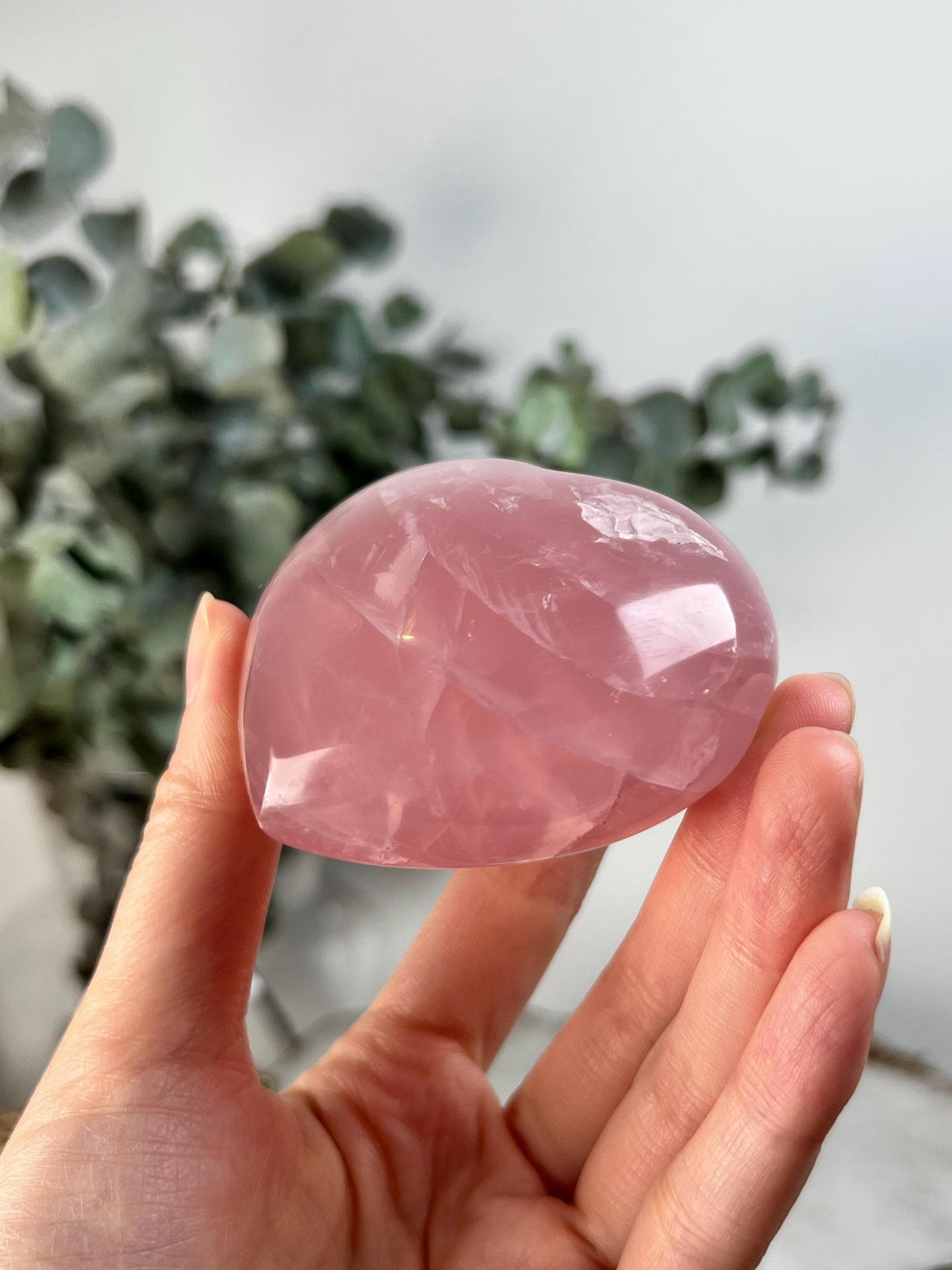 Grade AA Rose Quartz Heart with Rainbow & Starlight | High-Vibe Crystal from Madagascar | Love • Healing • Radiance, RH08, 225g