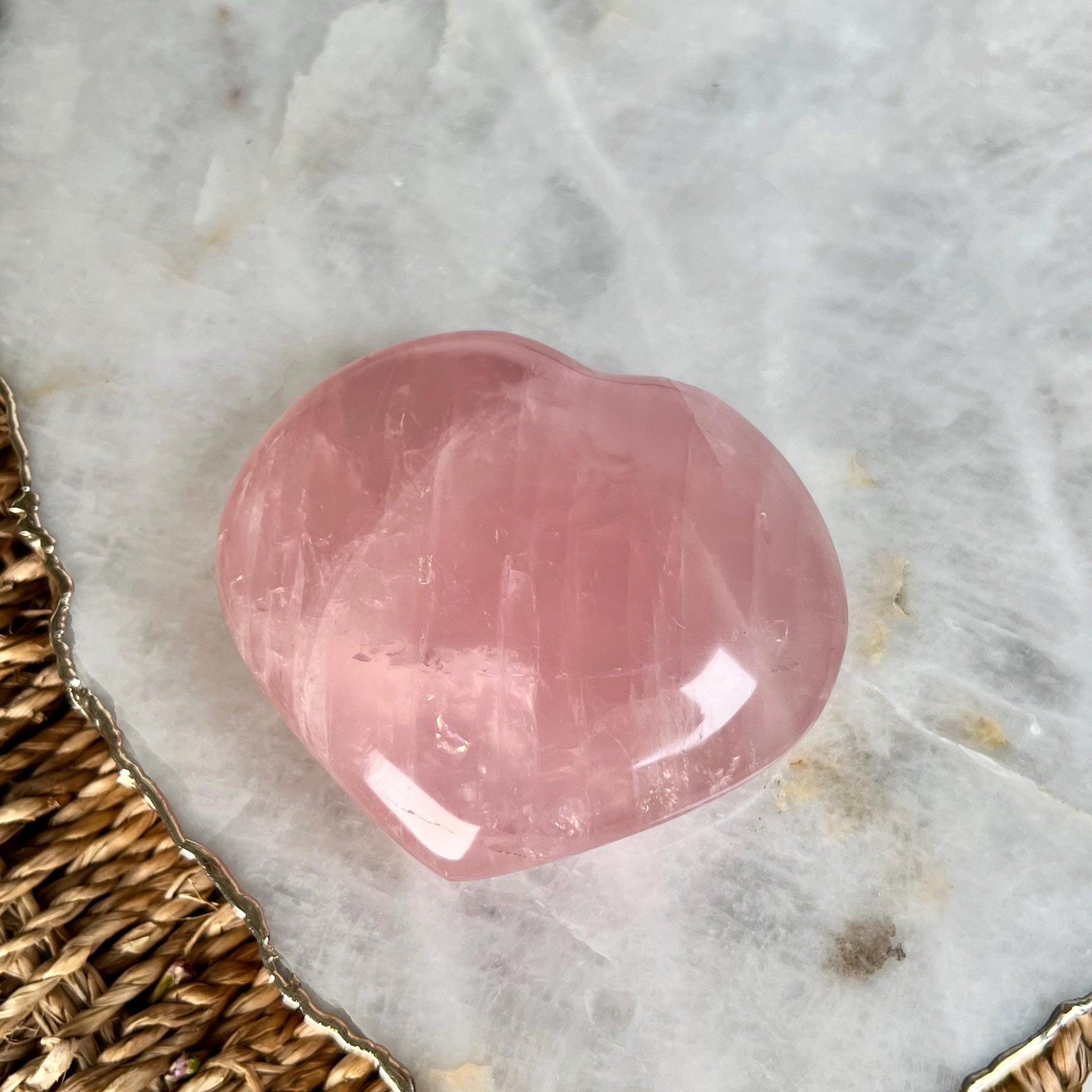 Grade AA Rose Quartz Heart with Rainbow & Starlight | High-Vibe Crystal from Madagascar | Love • Healing • Radiance, RH12, 236g