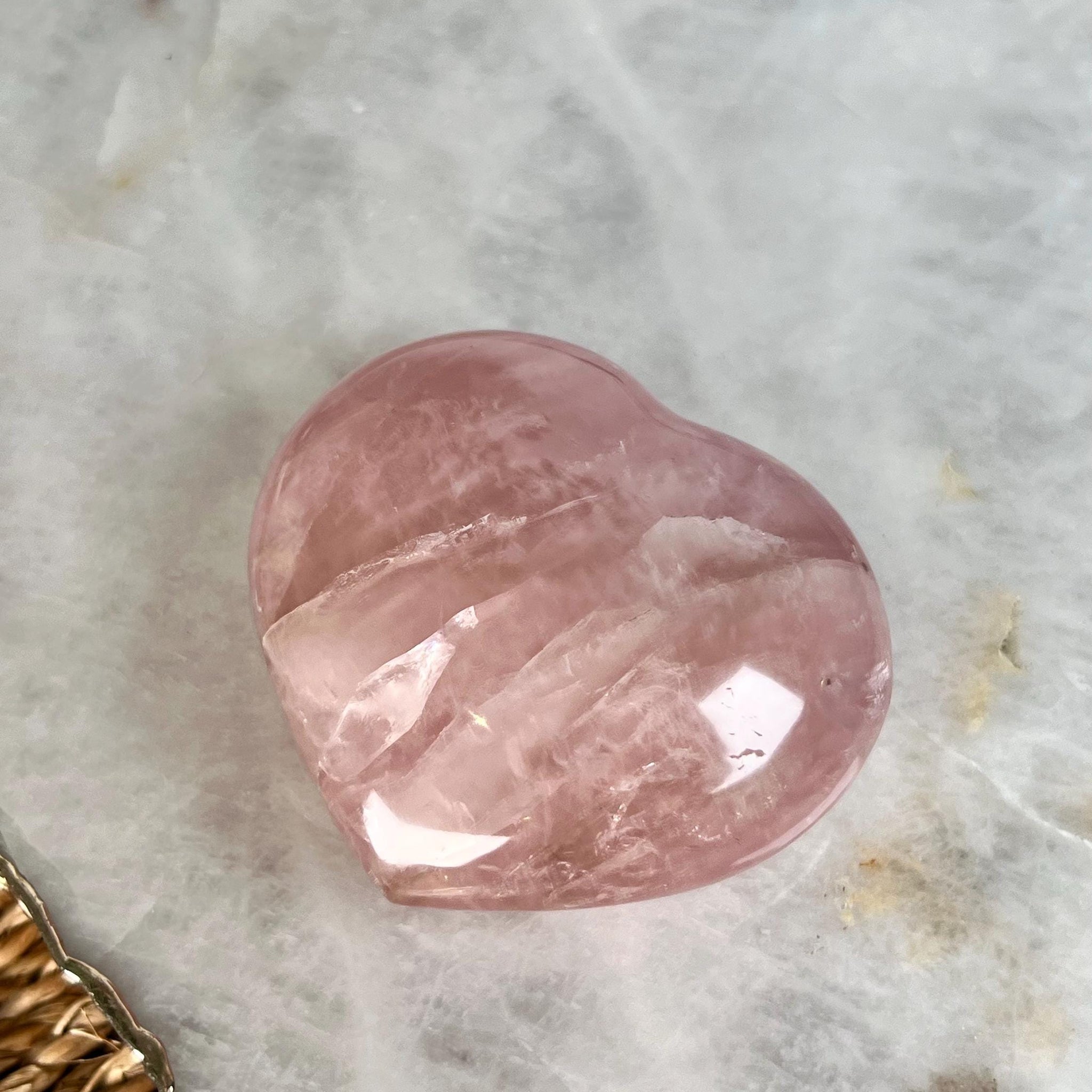 Grade A Rose Quartz Heart with Iron & Starlight | High-Vibe Crystal from Madagascar | Love • Healing • Radiance, RH16, 164g