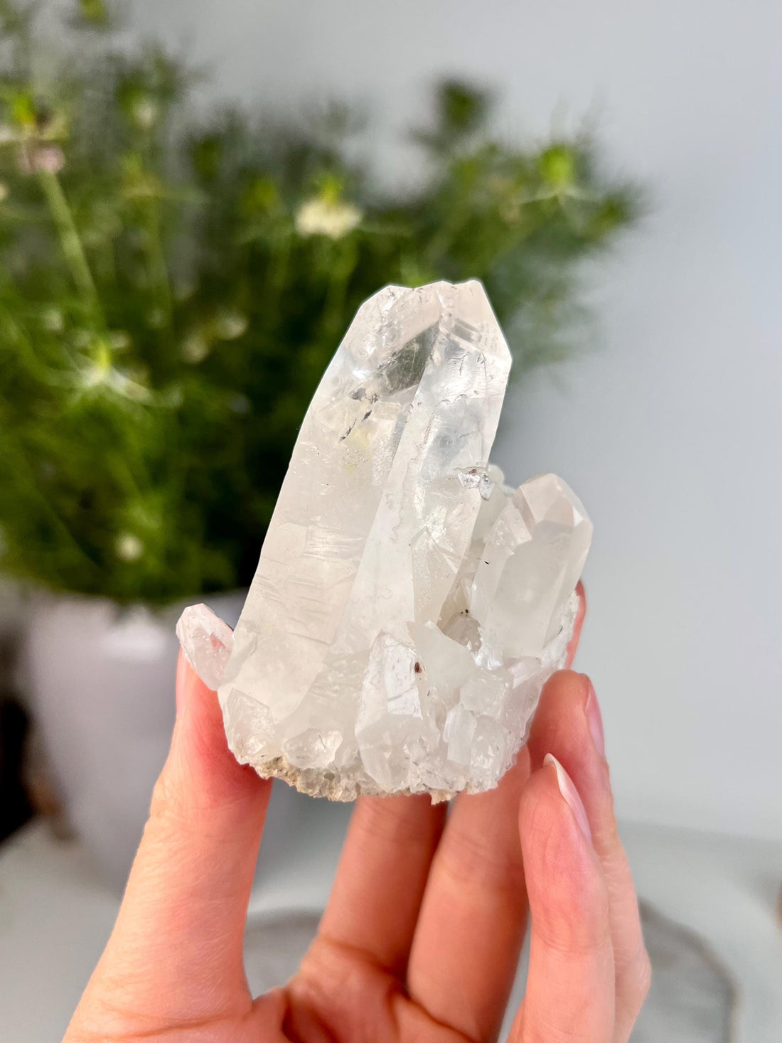 Grade A Natural Quartz Cluster with Inclusions from Diamantina, Brazil |  Iron • Black Rutile | QL03, 143g