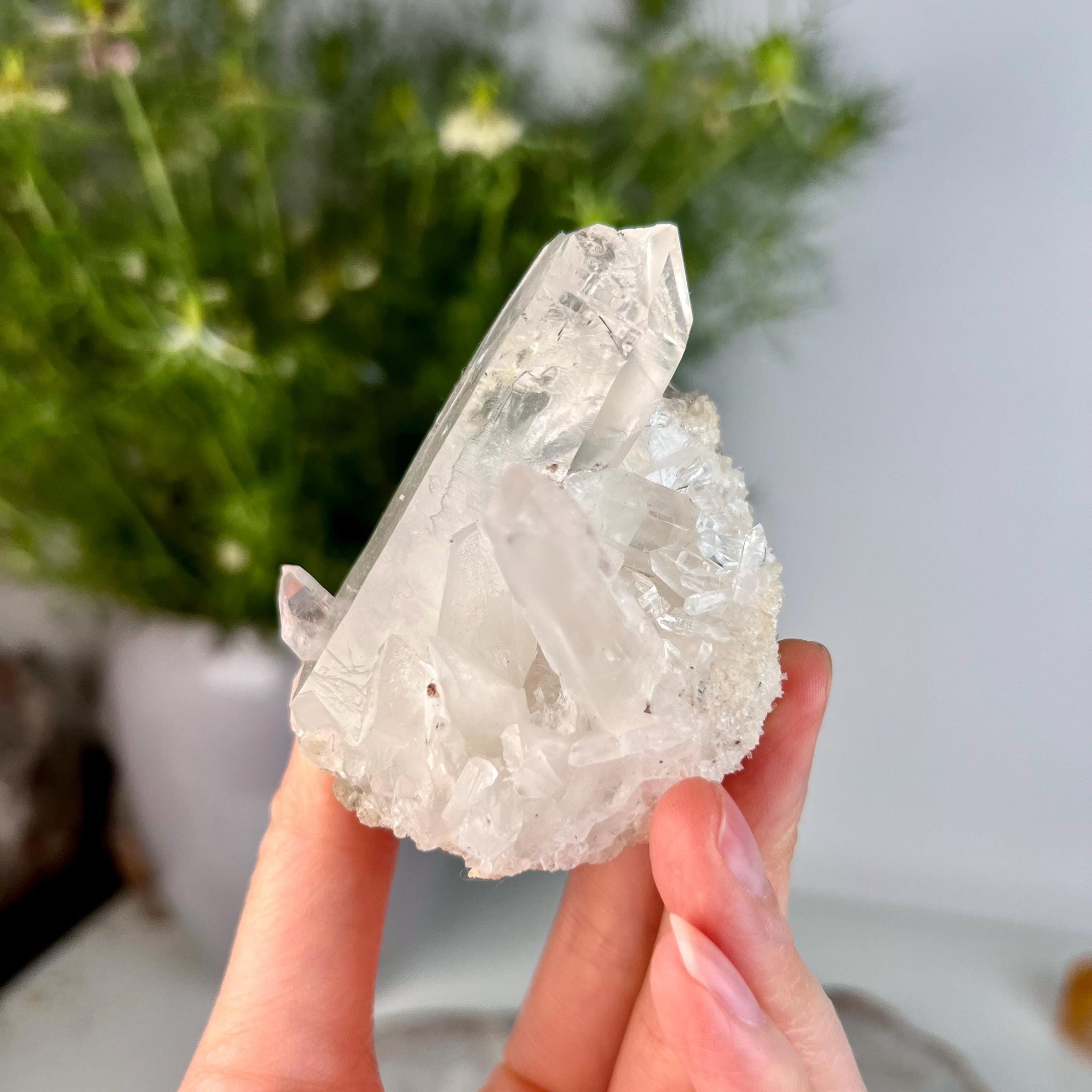 Grade A Natural Quartz Cluster with Inclusions from Diamantina, Brazil |  Iron • Black Rutile | QL03, 143g