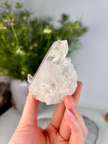 Grade A Natural Quartz Cluster with Inclusions from Diamantina, Brazil |  Iron • Black Rutile | QL03, 143g