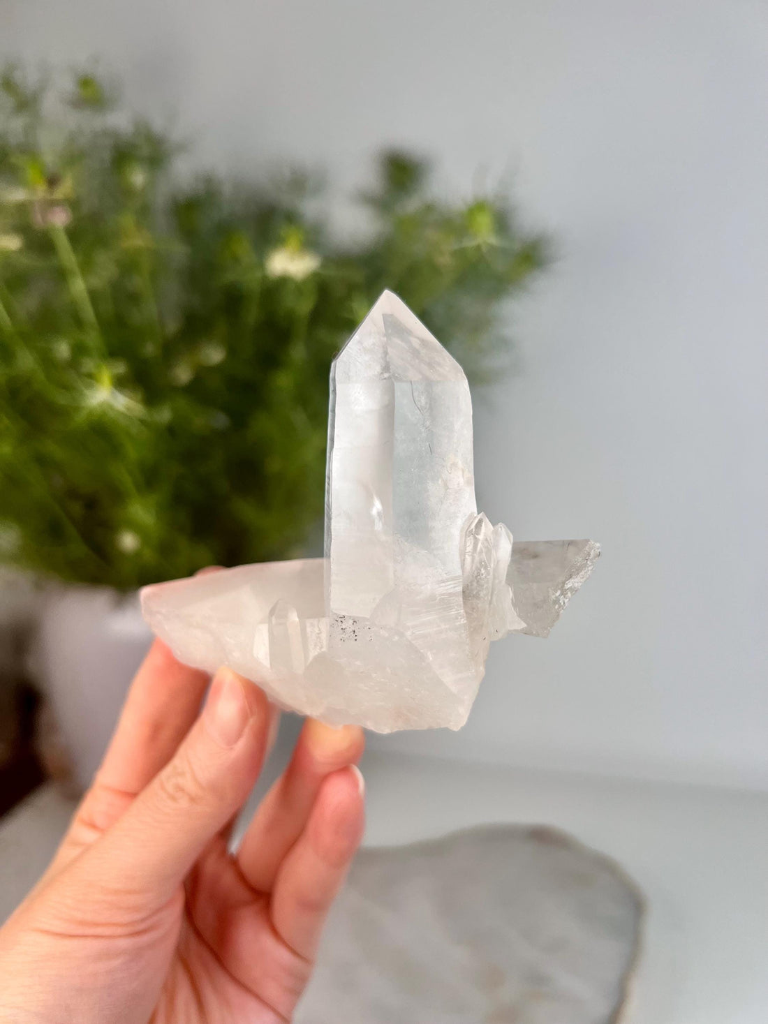 Grade A Natural Quartz Cluster with Inclusions from Diamantina, Brazil |Iron • Black Rutile | QL11, 104g