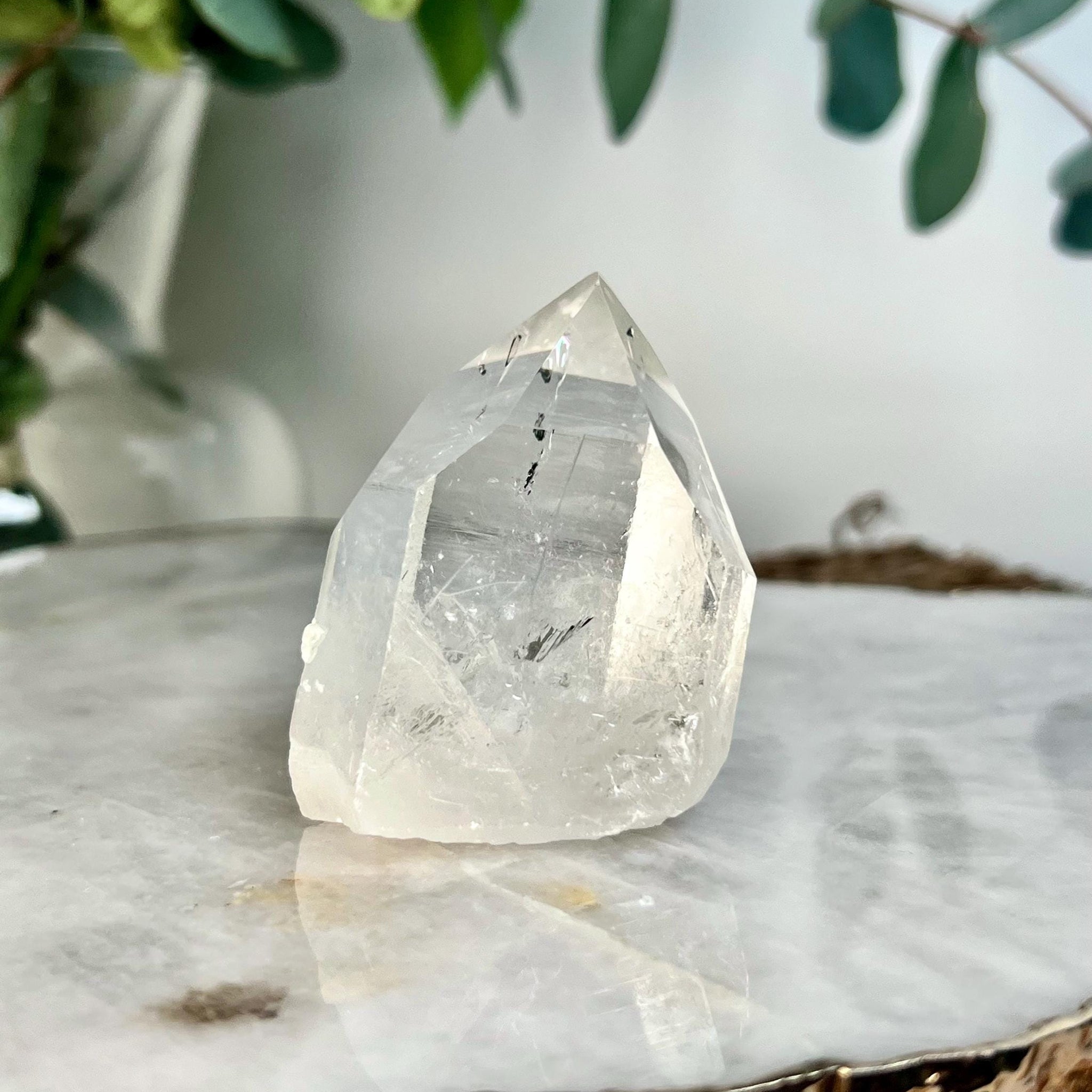 Grade AA Natural Etched Clear Quartz Point - Self-Healed, Master Healer, Clarity and Resilience QPC43, 97g