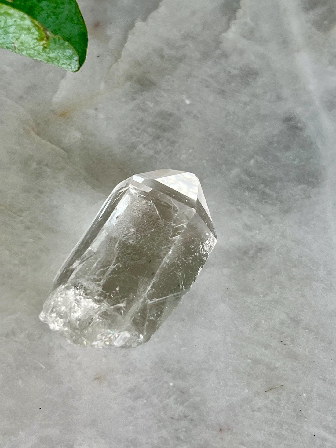 Grade AA+ Natural Etched Clear Quartz Point - Self-Healed Masterpiece of Clarity and Resilience QPC34, 34g