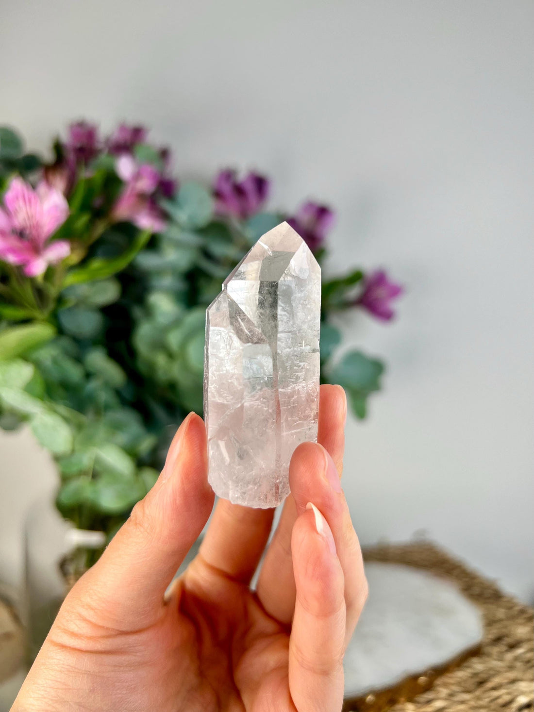 Grade AA Natural Etched Clear Quartz Point - Self-Healed Masterpiece of Clarity and Resilience QPC31, 50g