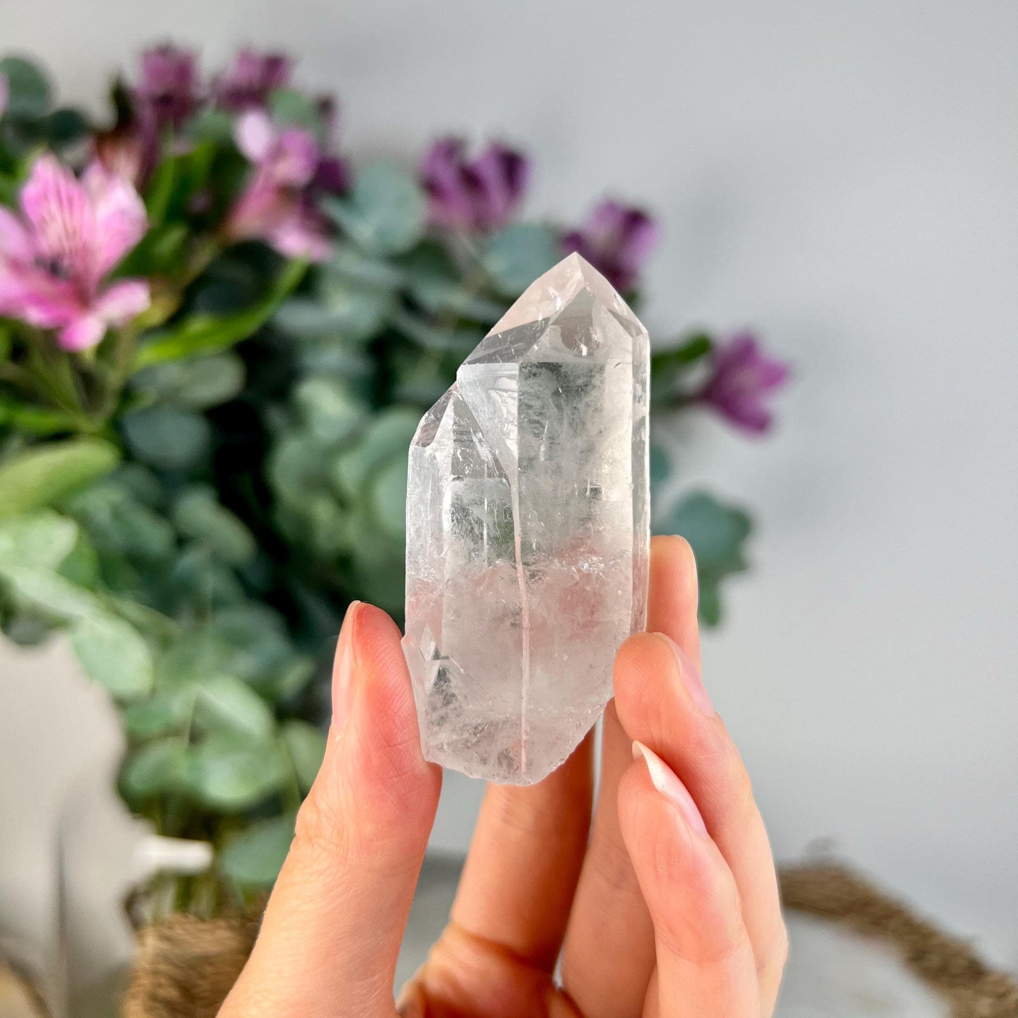 Grade AA Natural Etched Clear Quartz Point - Self-Healed Masterpiece of Clarity and Resilience QPC31, 50g