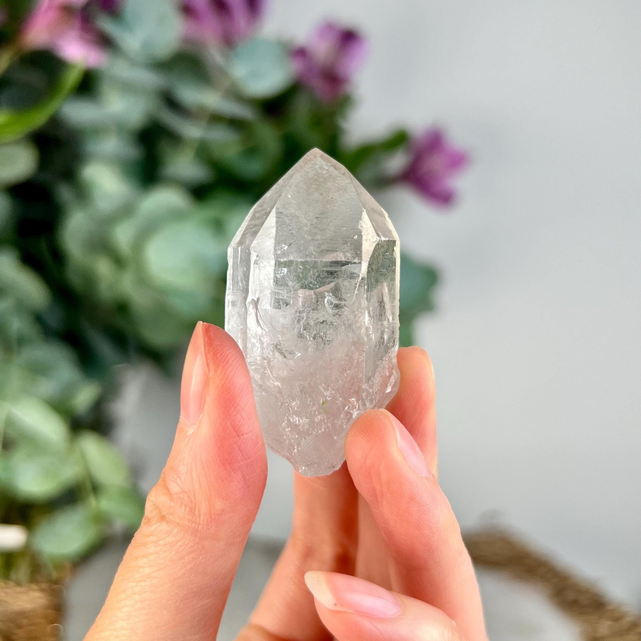 Grade AA Natural Etched Clear Quartz Point - Self-Healed Masterpiece of Clarity and Resilience QPC36, 34g