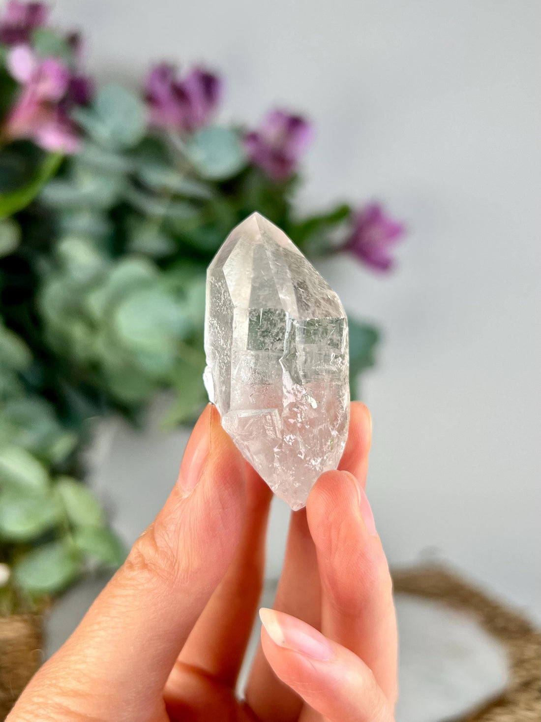 Grade AA Natural Etched Clear Quartz Point - Self-Healed Masterpiece of Clarity and Resilience QPC36, 34g