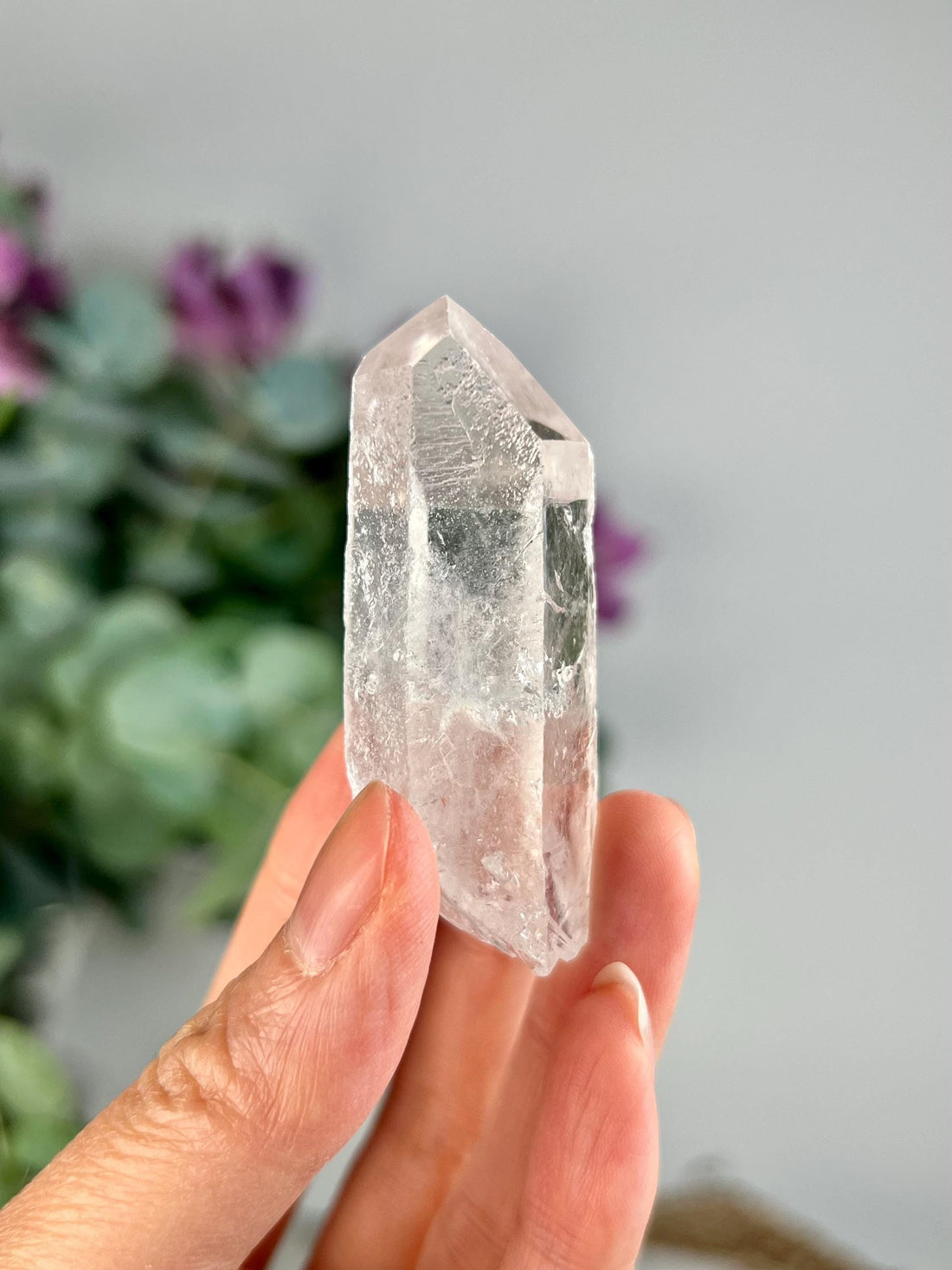 Grade AA Natural Etched Clear Quartz Point - Self-Healed Masterpiece of Clarity and Resilience QPC22, 39g