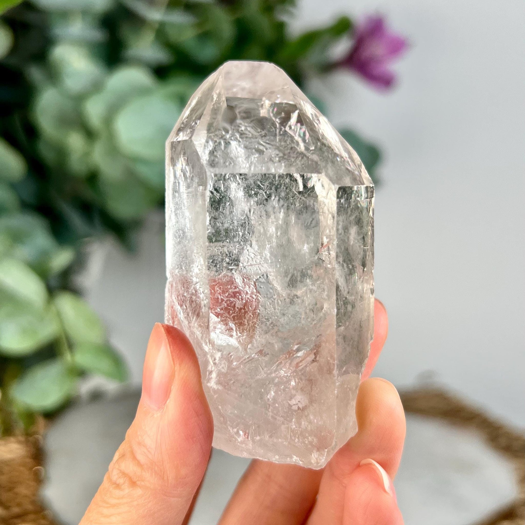 Grade AA+ Natural Etched Clear Quartz Point - A Beacon of Pure Energy and Insight QPC11, 120g