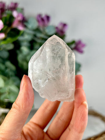 Grade AA Natural Etched Clear Quartz Point - Self-Healed Masterpiece of Clarity and Resilience QPC23, 93g