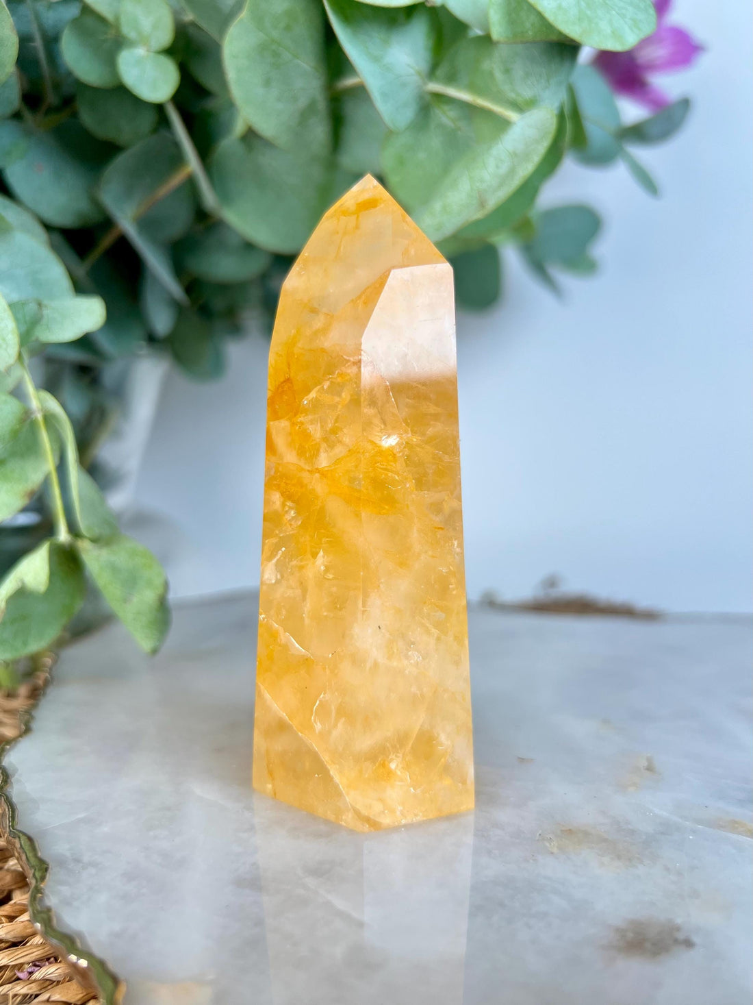 Grade AAA Golden Healer Tower - Natural Hematoid Quartz for Ultimate Healing, Abundance, and High Energy Frequency GHC49, 175g